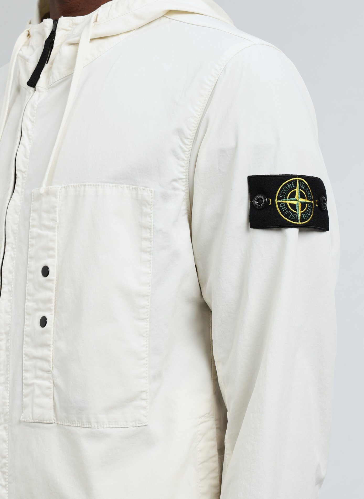 Veste à capuche en coton mélangé STONE ISLAND Beige