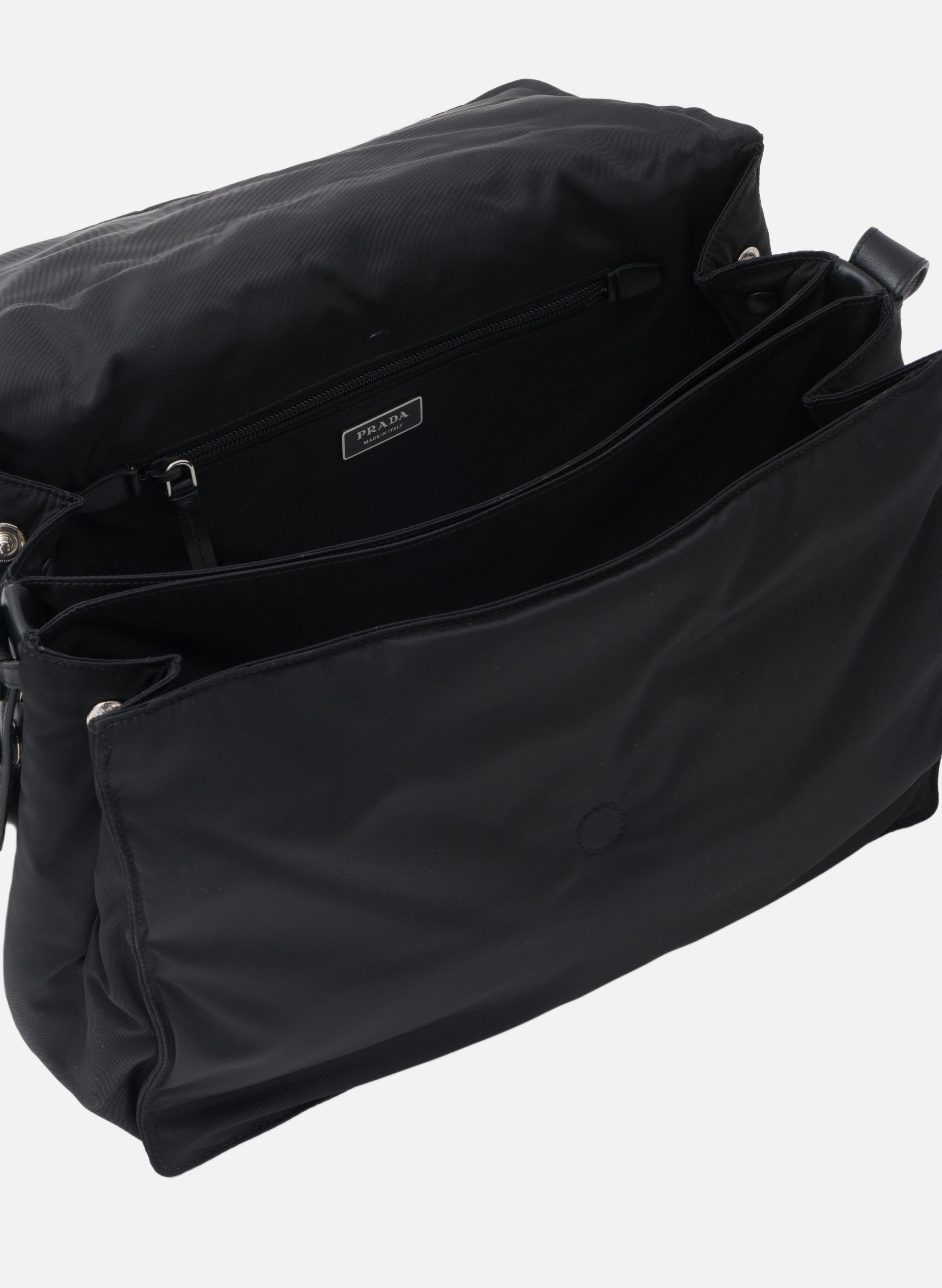 Grand sac porté épaule prada traveller en re-nylon PRADA Noir