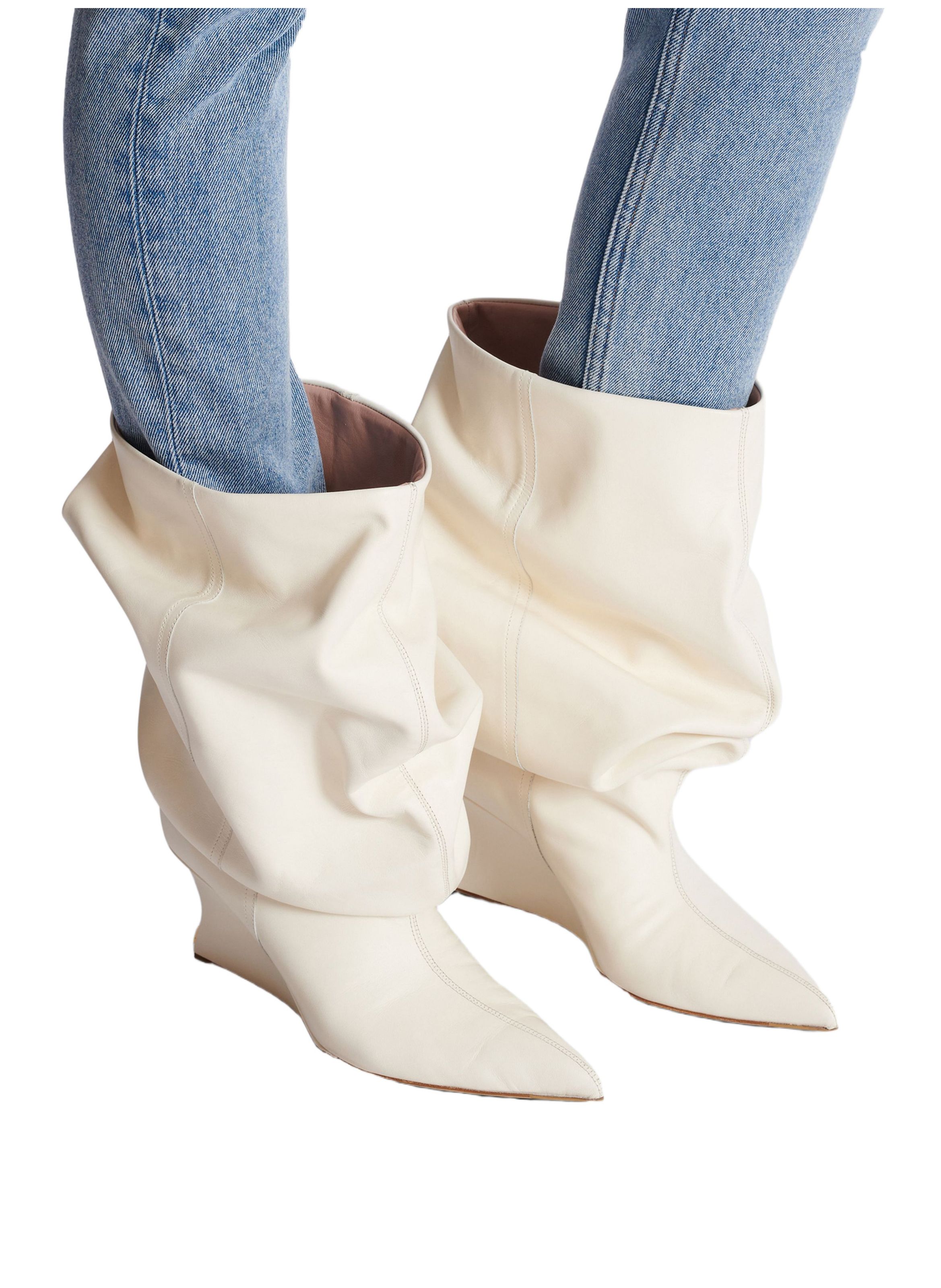 Bottines wedge BALMAIN Blanc