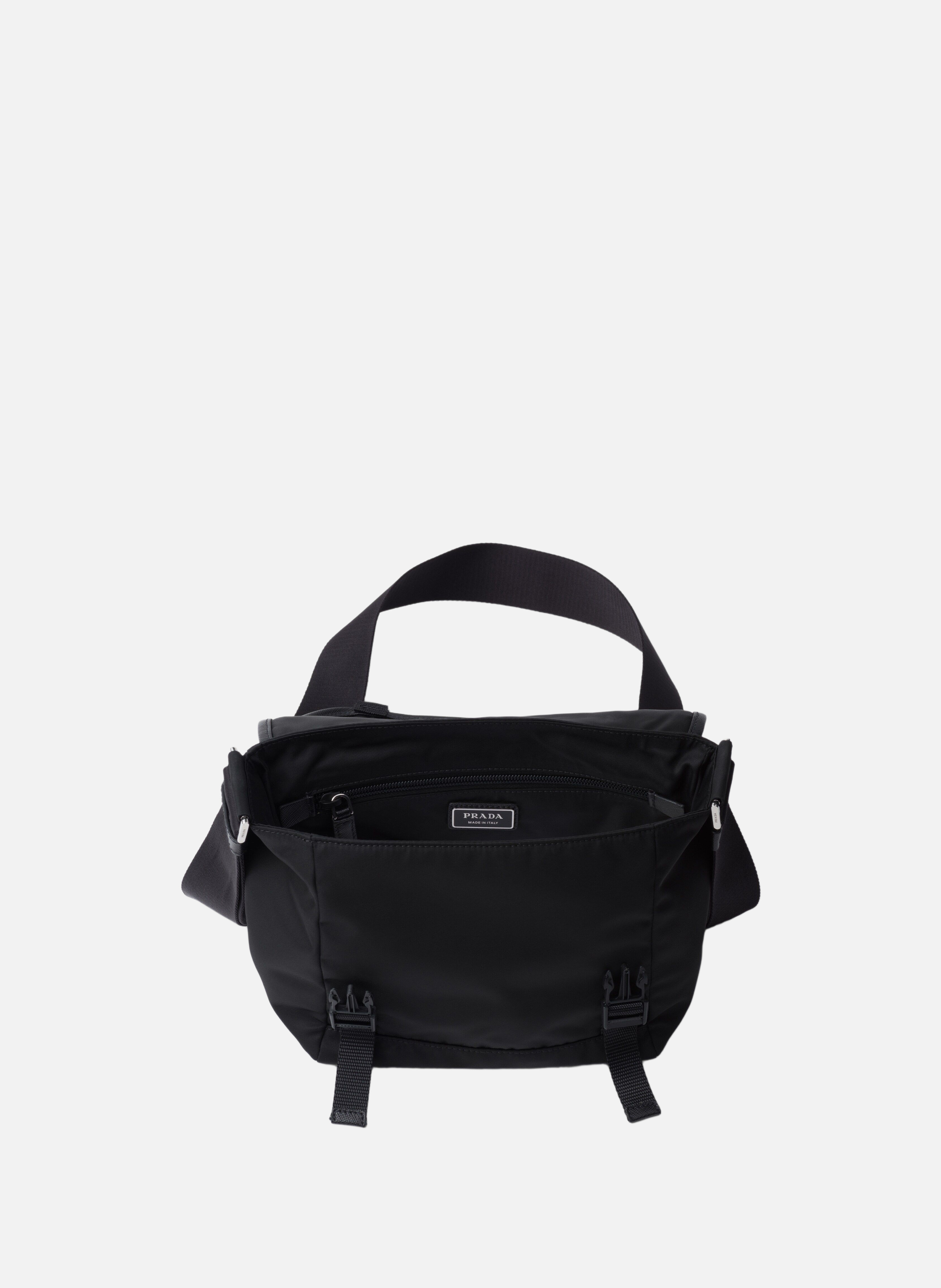 Sac porté épaule en re-nylon et cuir saffiano PRADA Noir