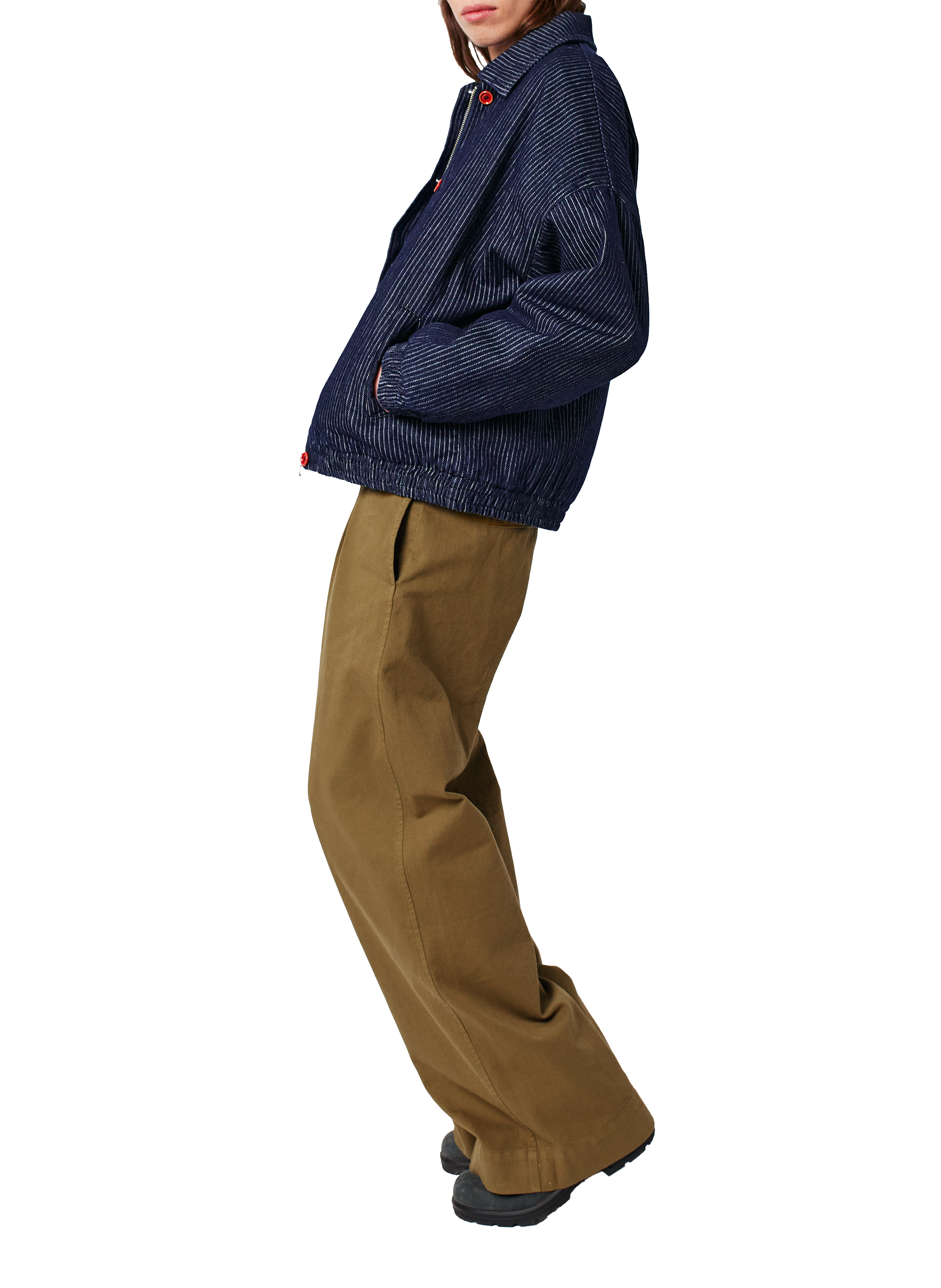 Veste bomber en jean à rayures BOBO CHOSES Bleu