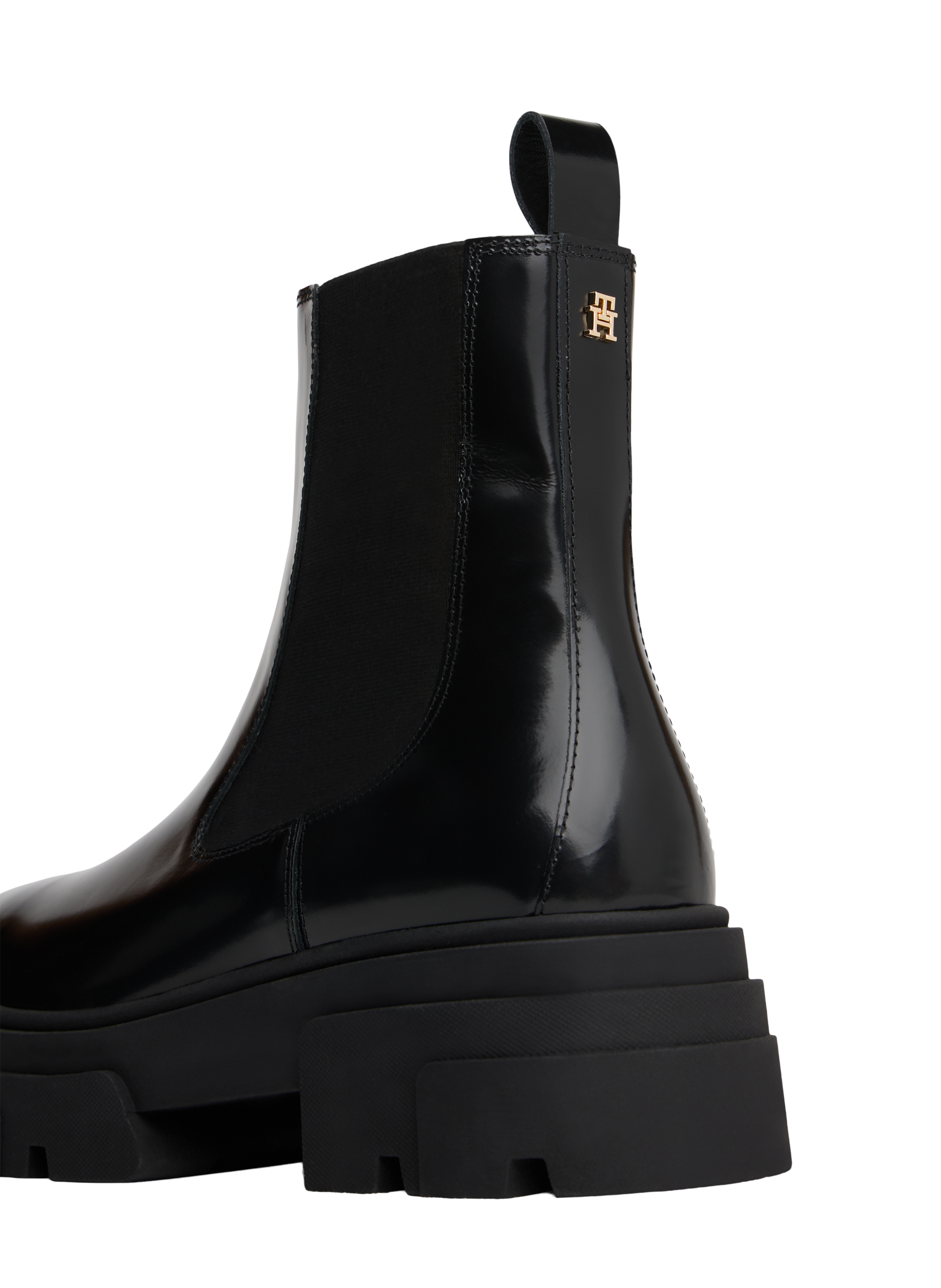 Bottines crantées en cuit TOMMY HILFIGER Noir