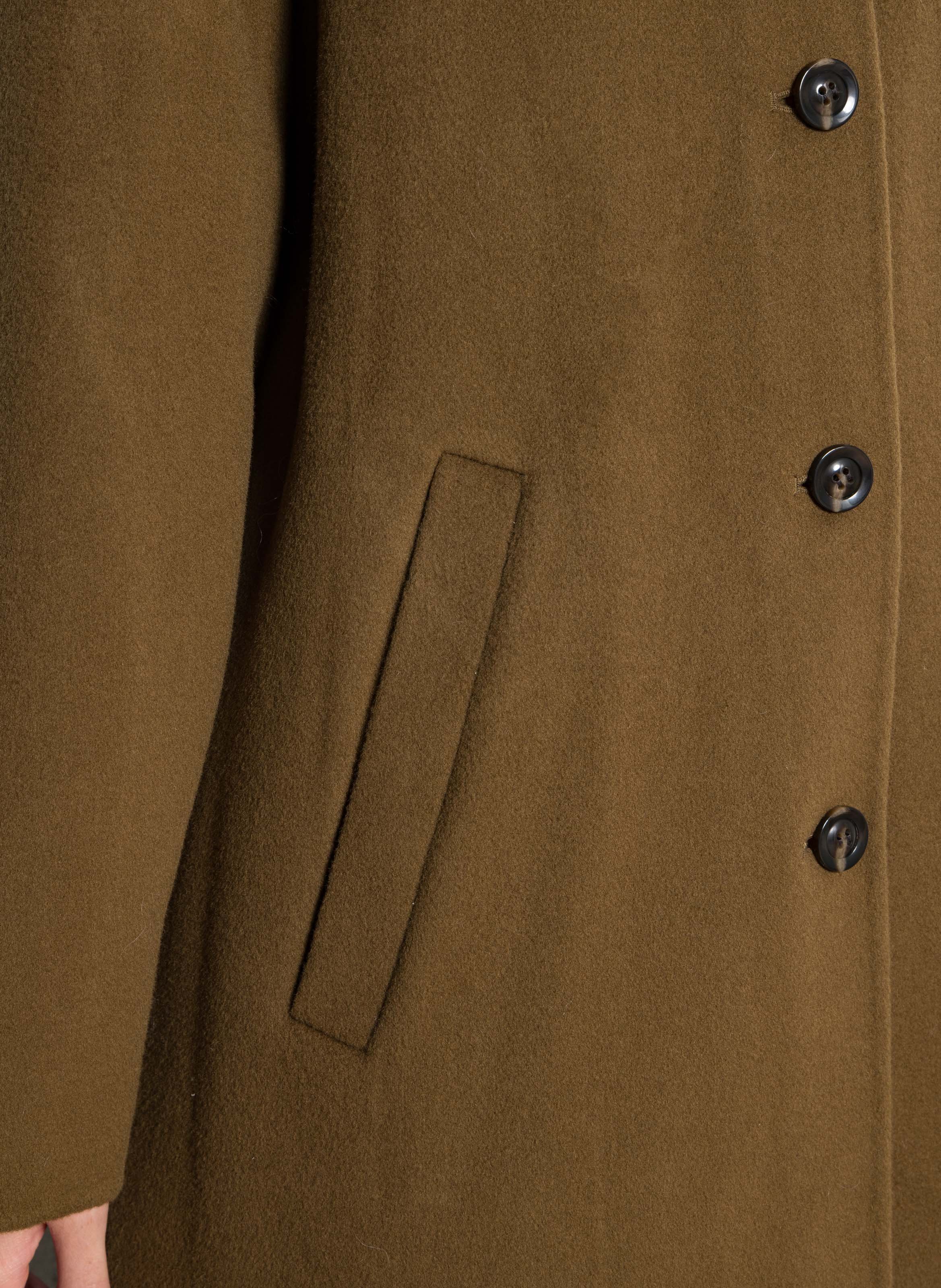 Manteau droit col classique en laine mélangée faubourg SOEUR Marron