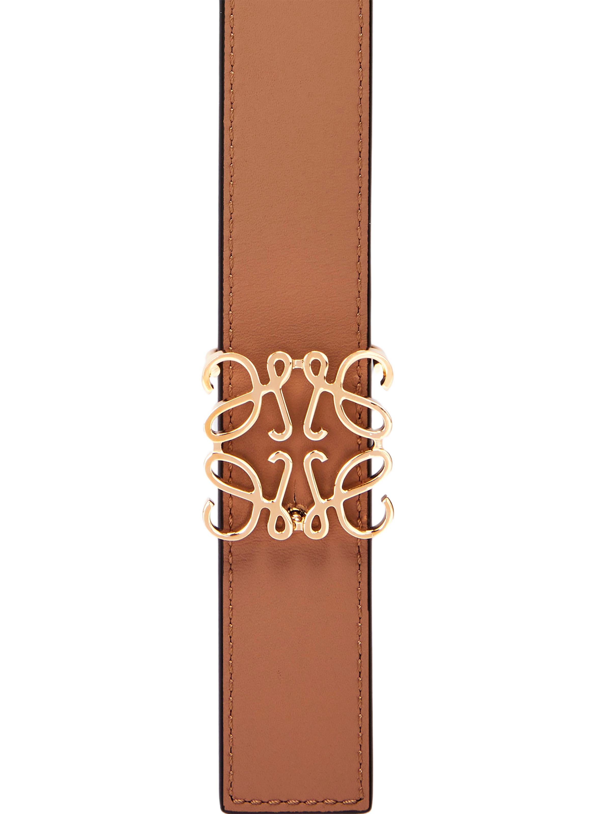 Ceinture réversible Anagram en cuir de veau LOEWE Rouge