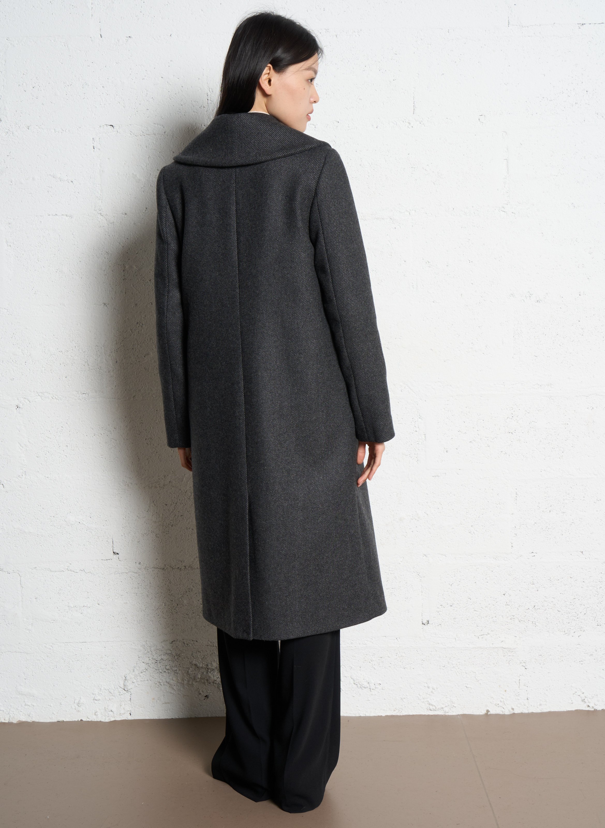 Long manteau en laine mélangée IKKS Gris