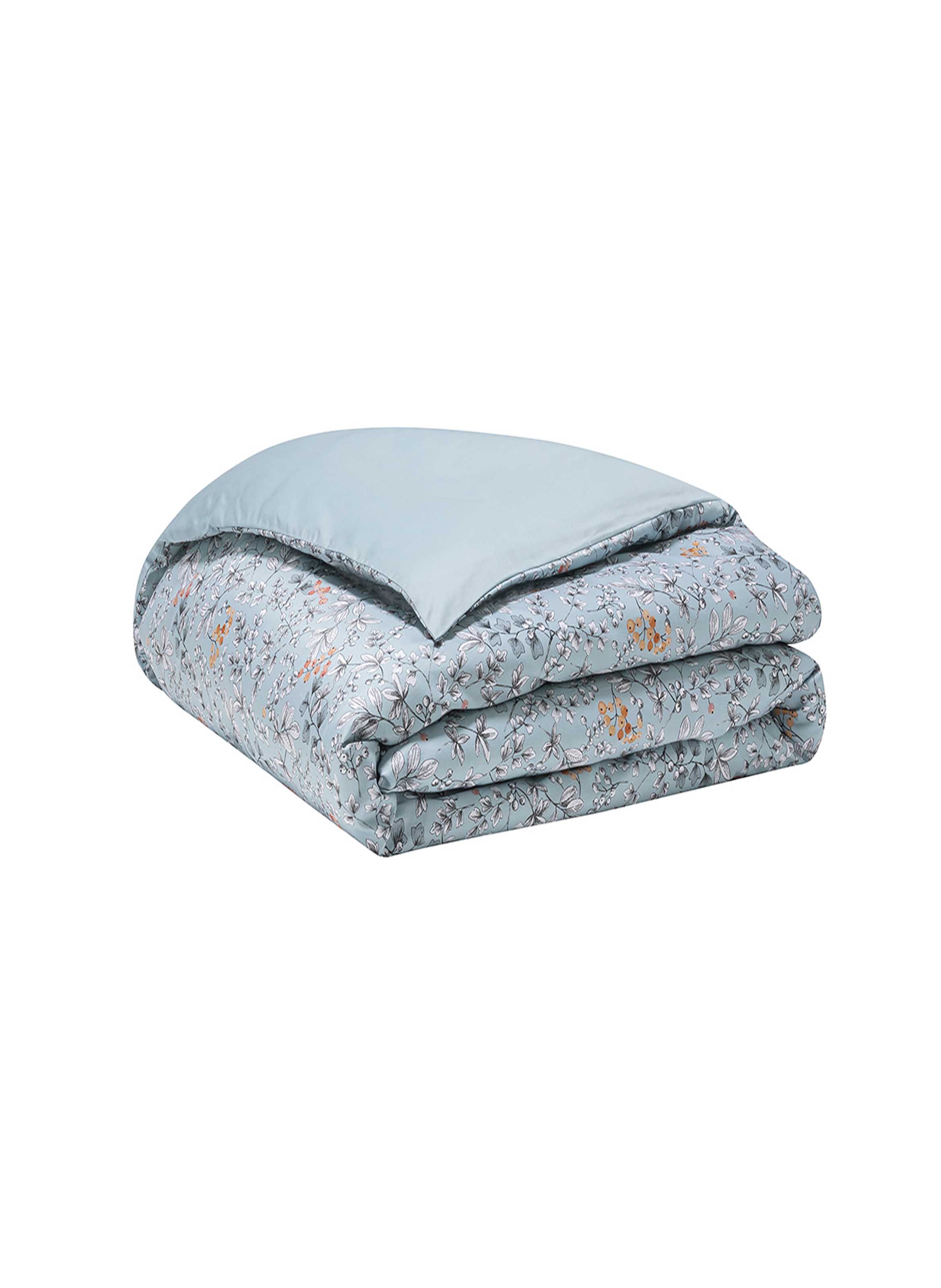 Housse de couette imprimée en satin de coton bio, cueillette ALEXANDRE TURPAULT Bleu