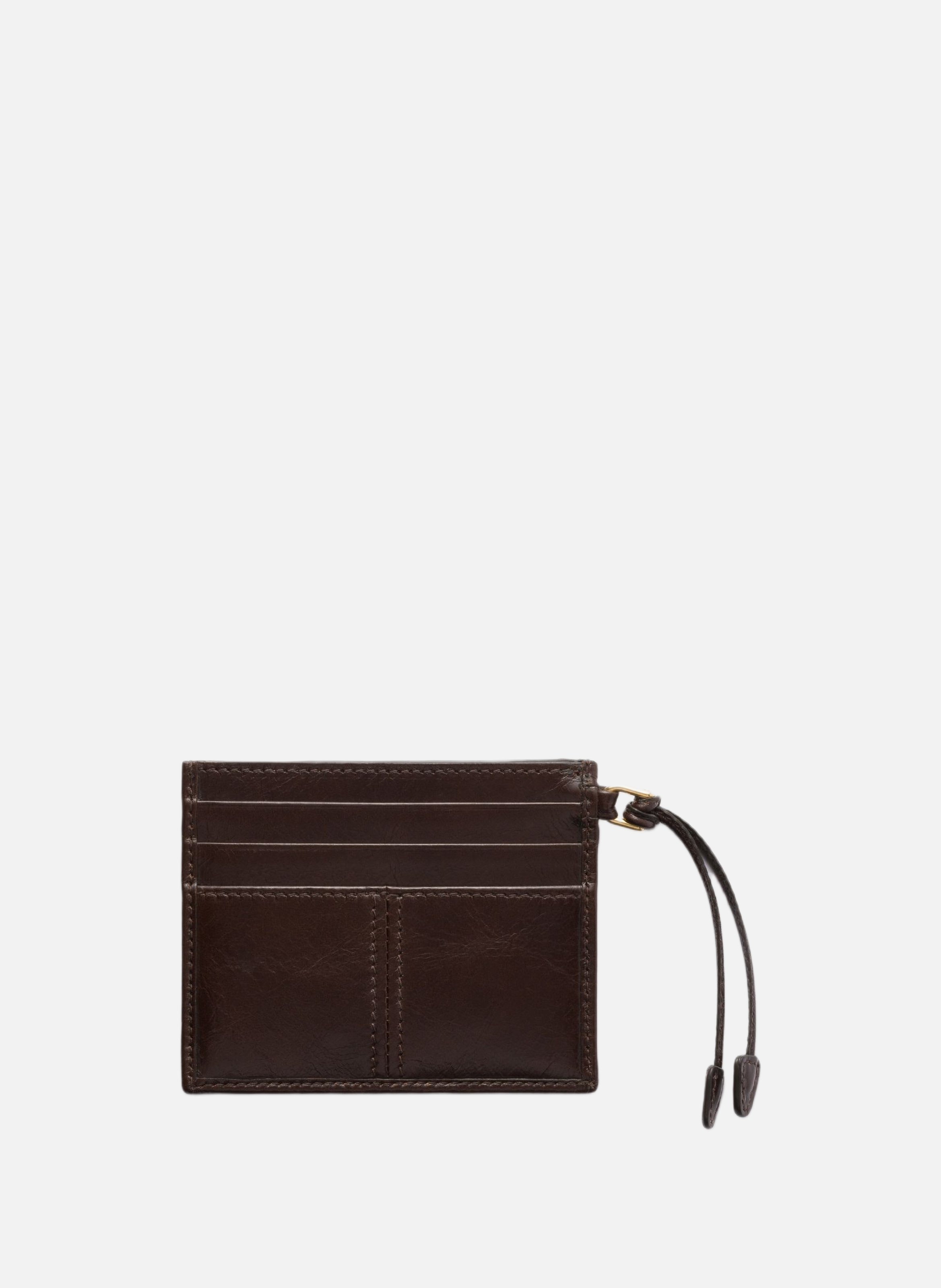 Porte-cartes en cuir PRADA Marron
