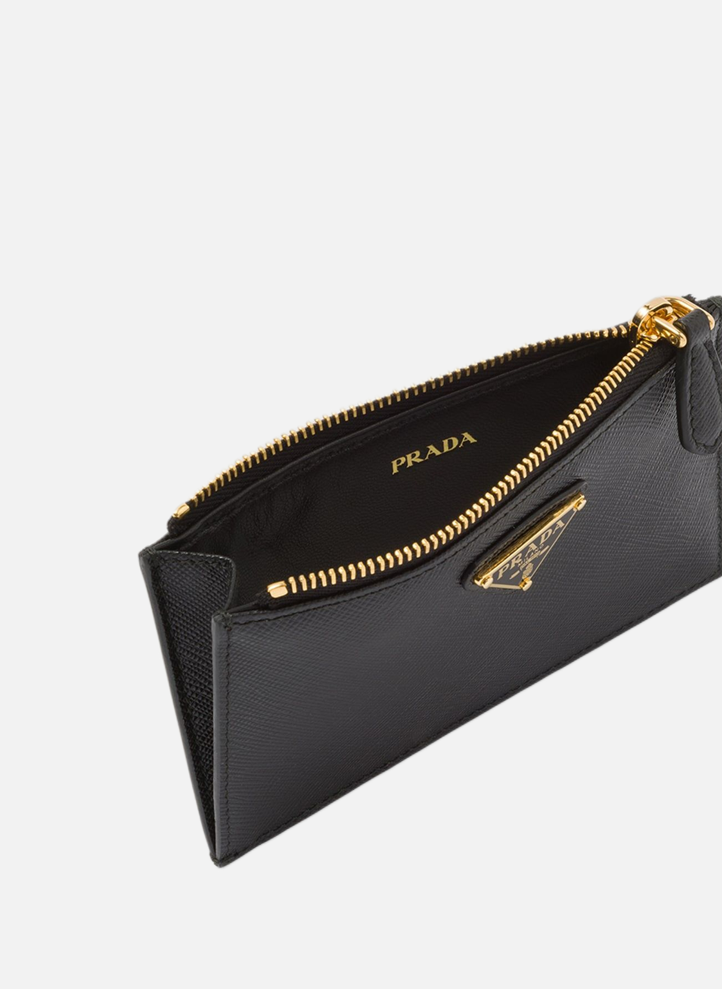 Porte-cartes en cuir saffiano PRADA Noir
