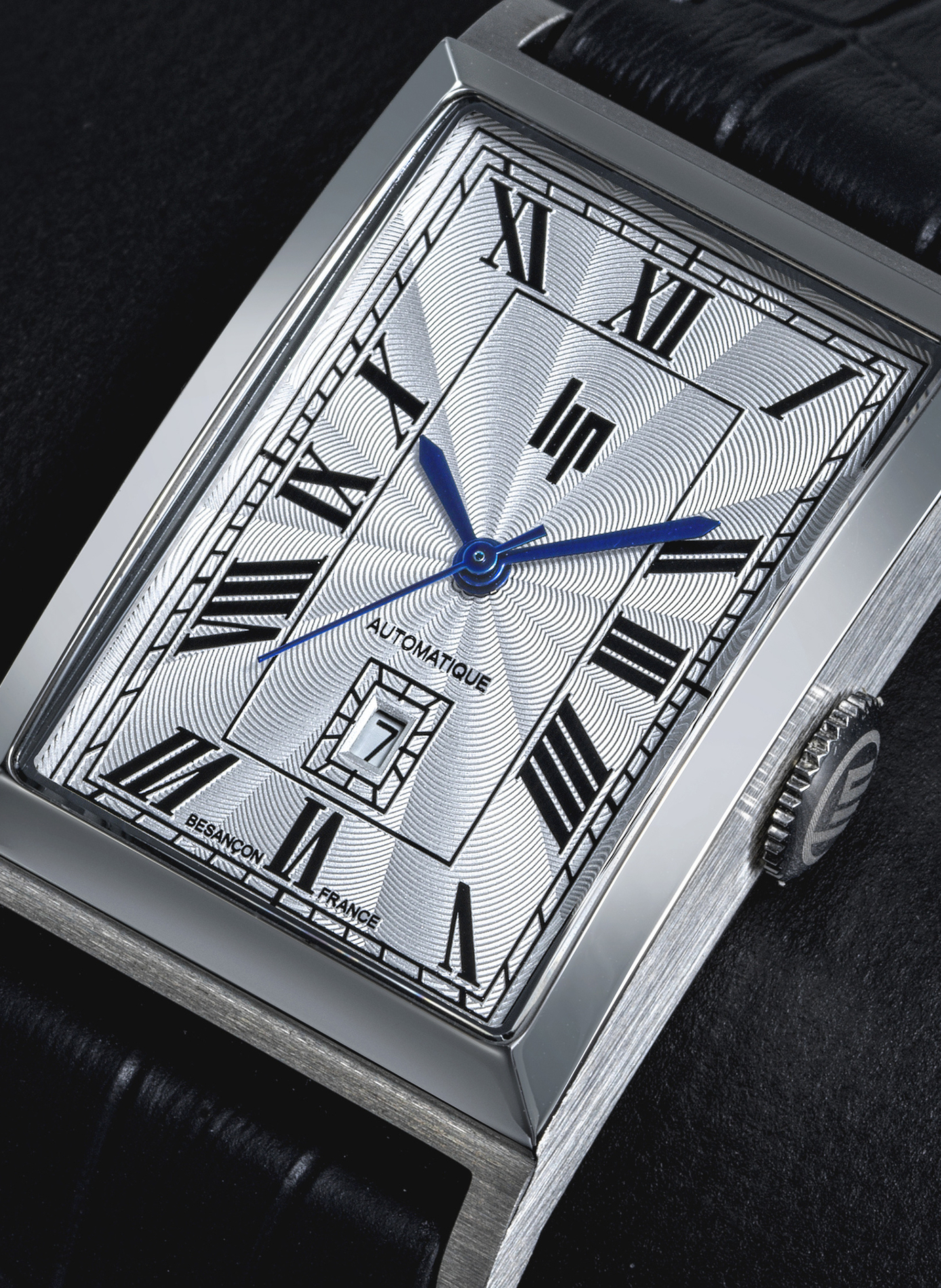 Montre automatique en cuir LIP Argent