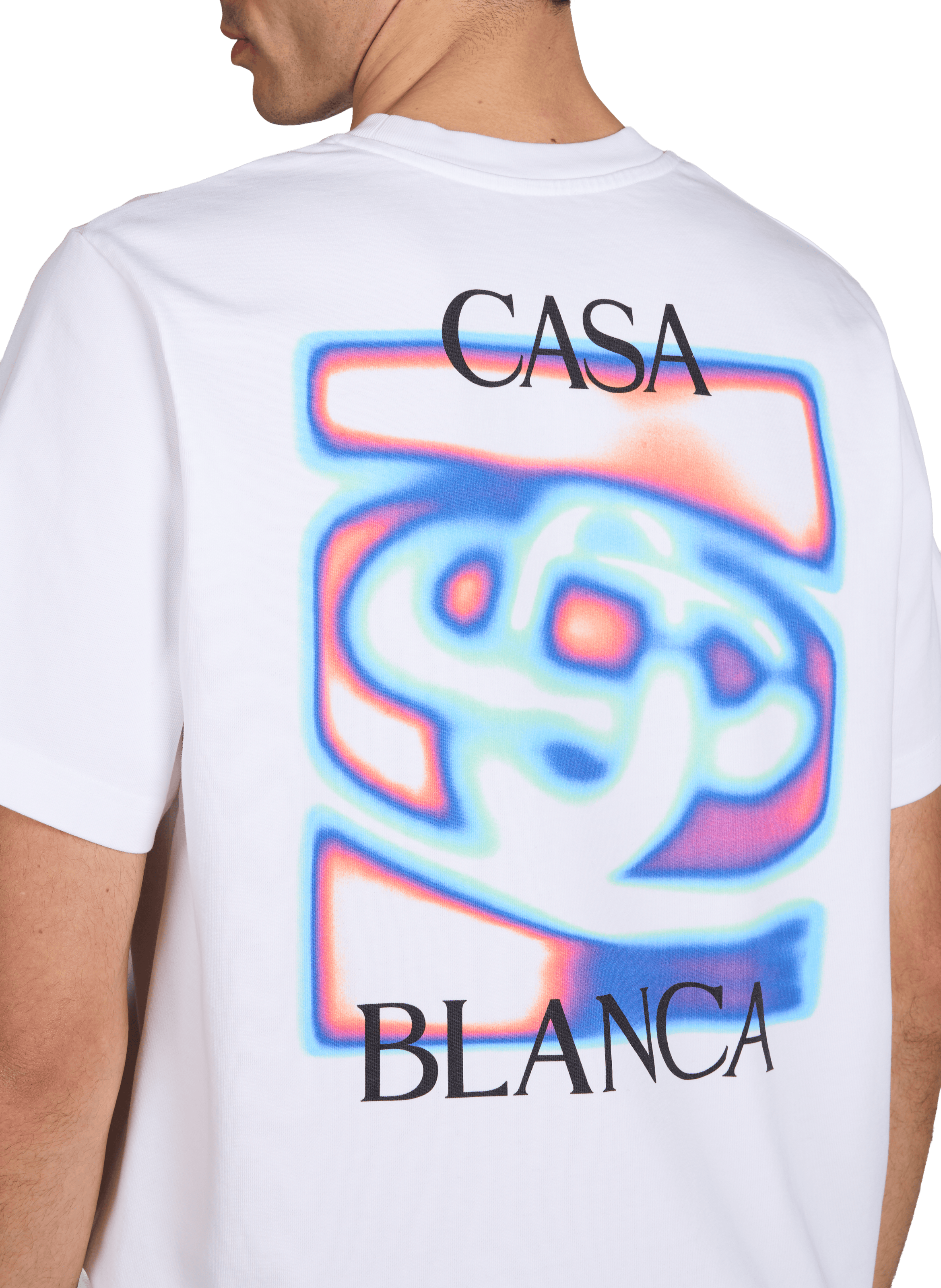 T-shirt imprimé à col rond en coton CASABLANCA PARIS Blanc