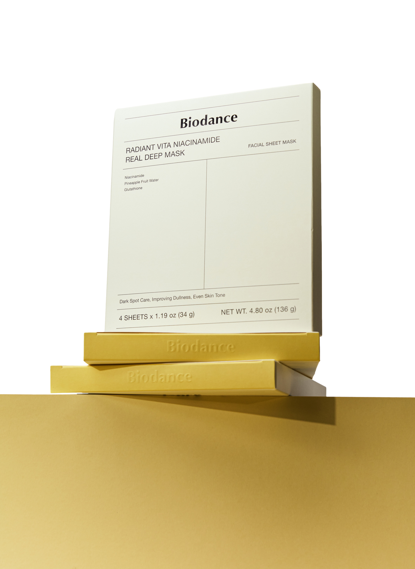 Pack de 4 Masques Radiant Éclaircissant à la Niacinamide BIODANCE No color