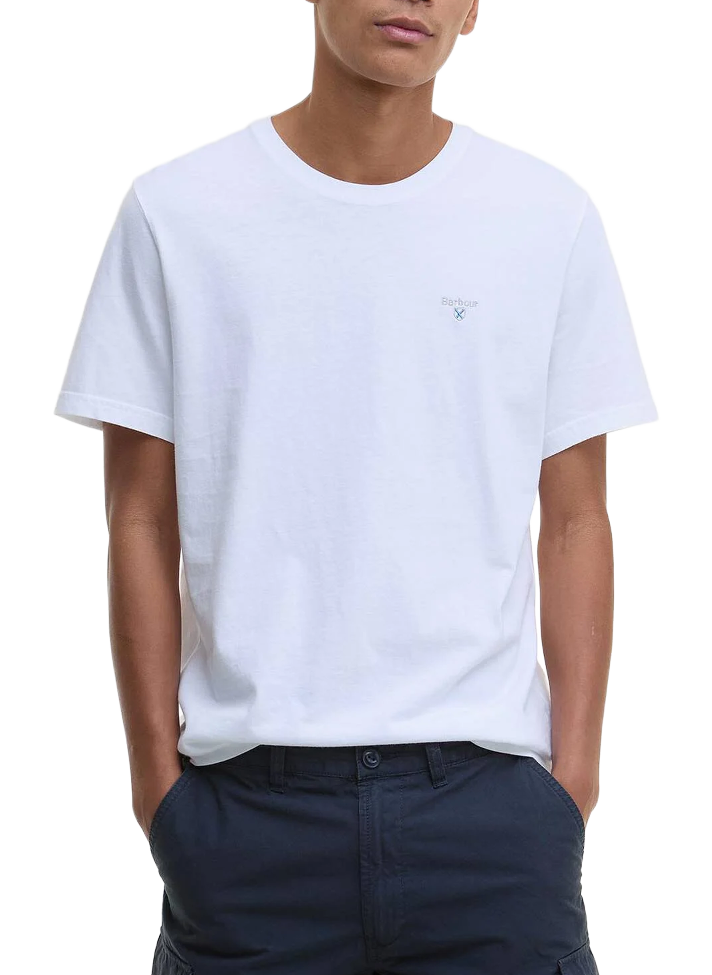 T-shirt à logo en coton BARBOUR Blanc