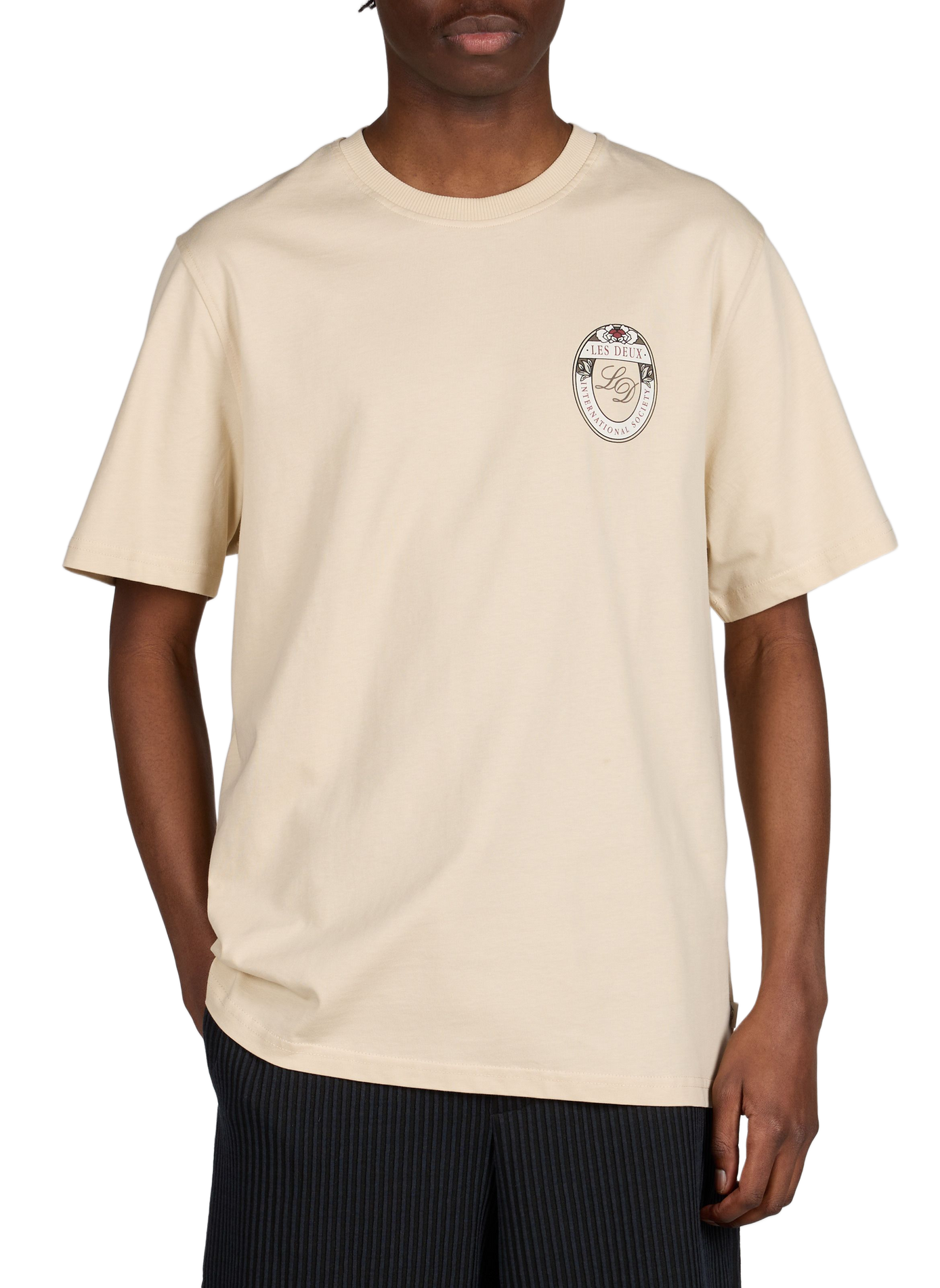 Brady round neck cotton T-shirt LES DEUX Beige