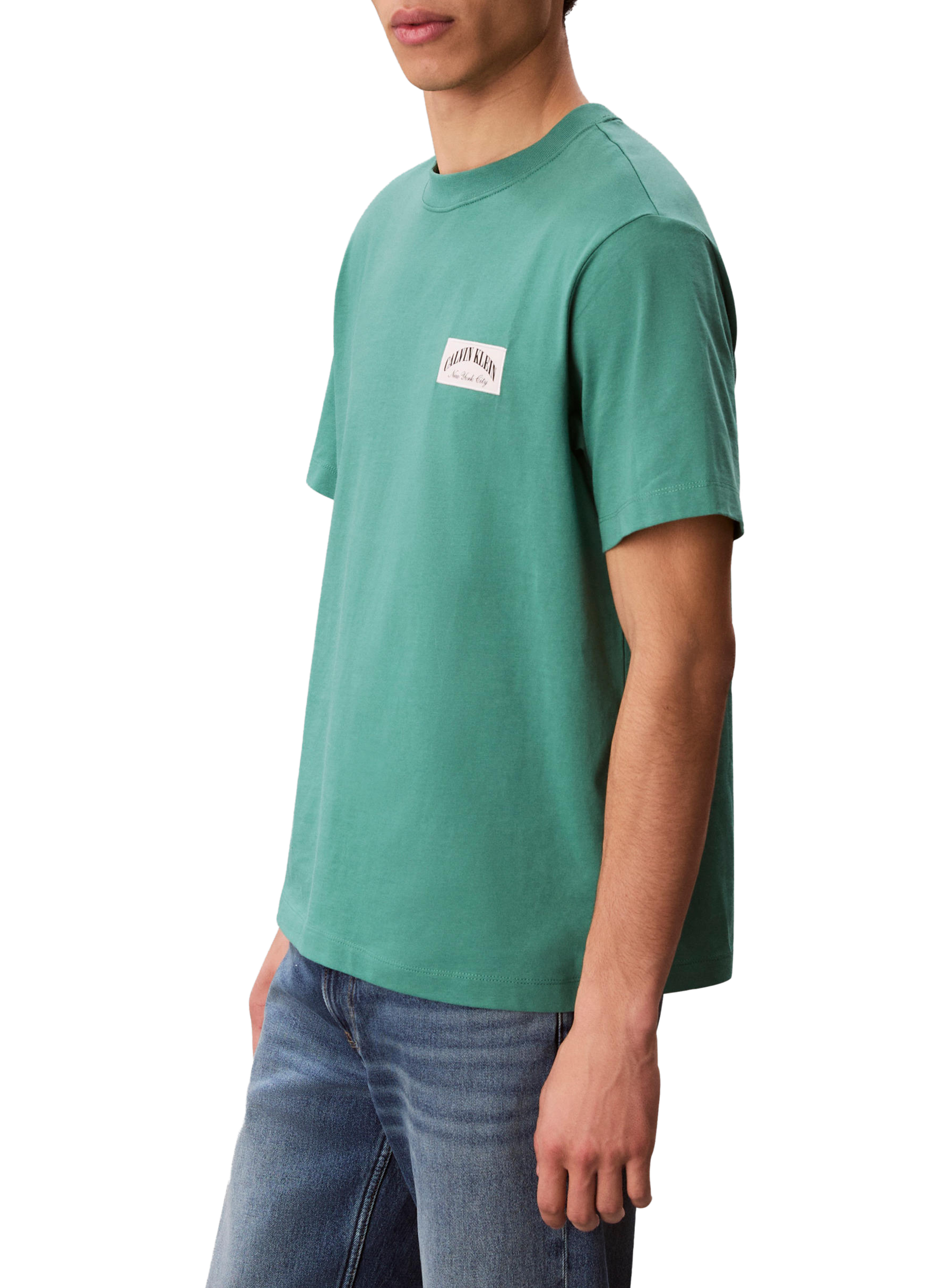 T-shirt droite à logo en coton CALVIN KLEIN Vert