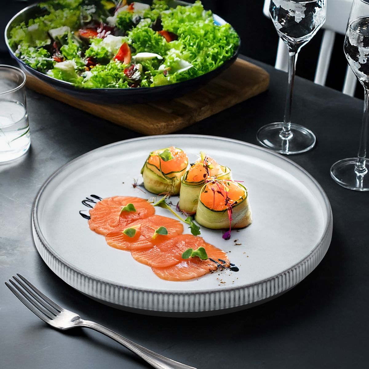 Agora - assiette plate 25.5 cm (lot de 6) MEDARD DE NOBLAT Gris