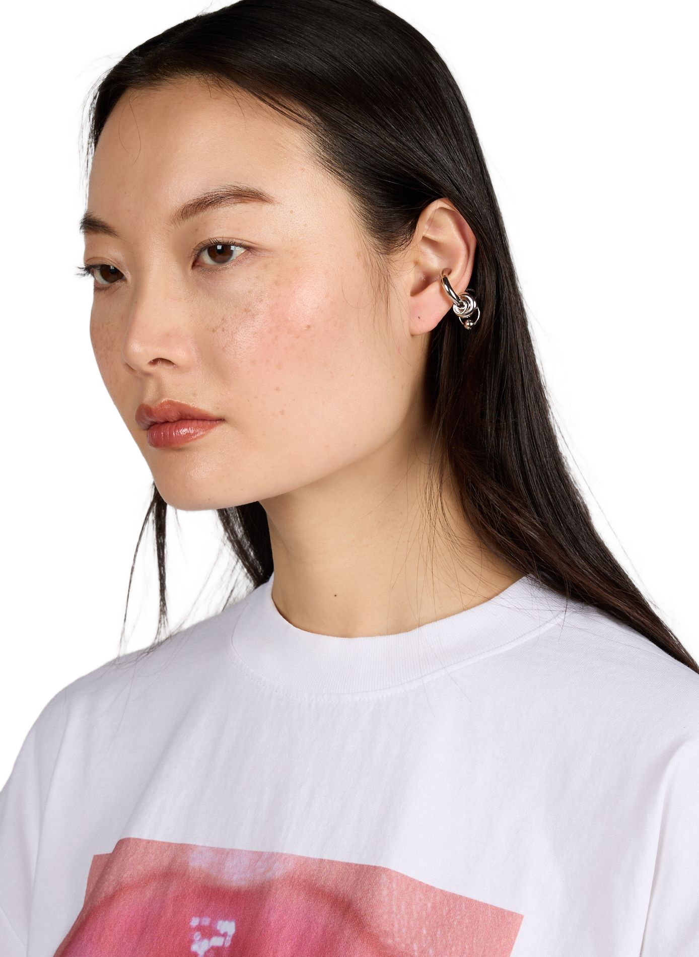 Isa brass earring JUSTINE CLENQUET Silver