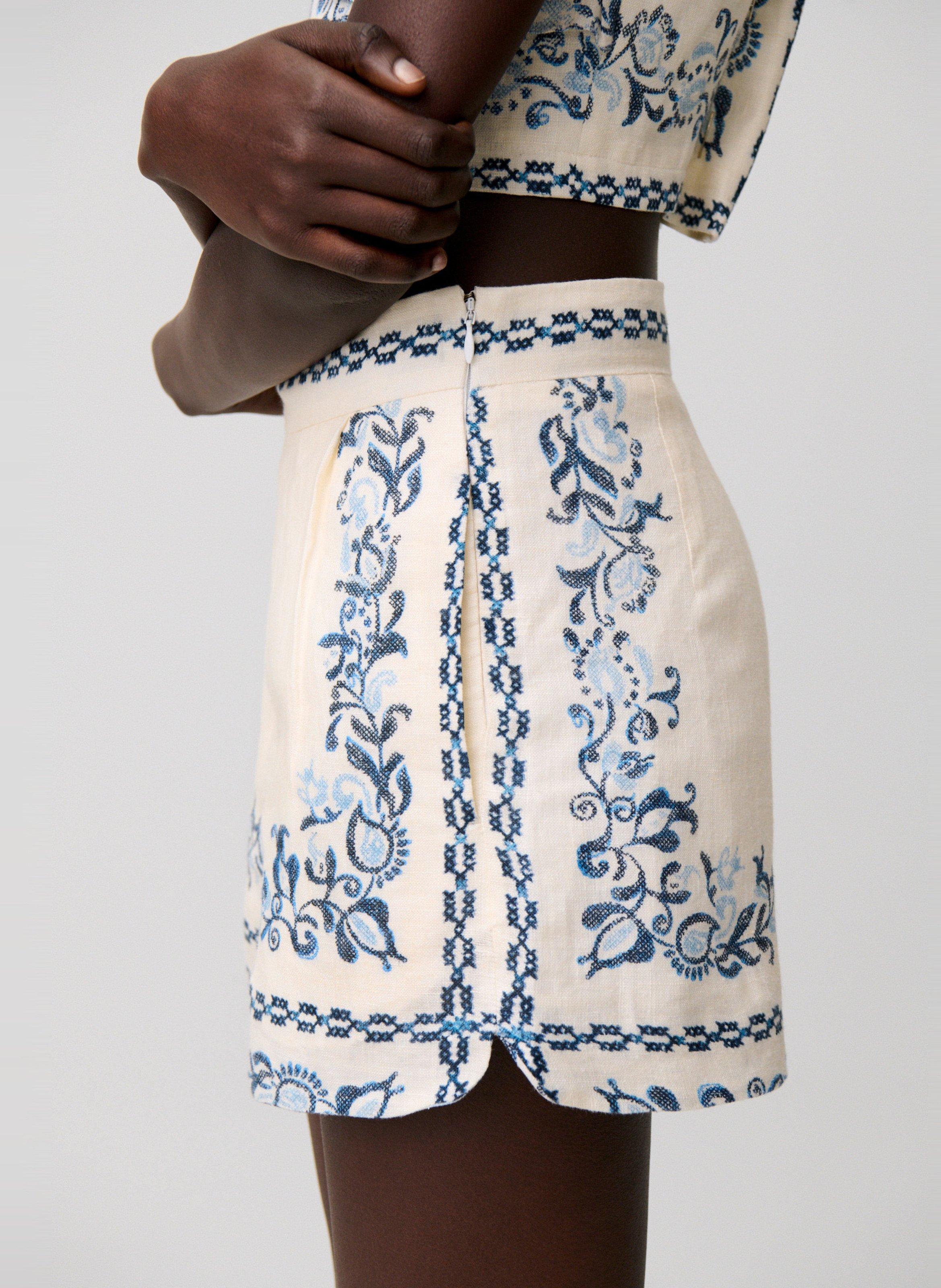 Short imprimé en lin CLAUDIE PIERLOT Multicolore