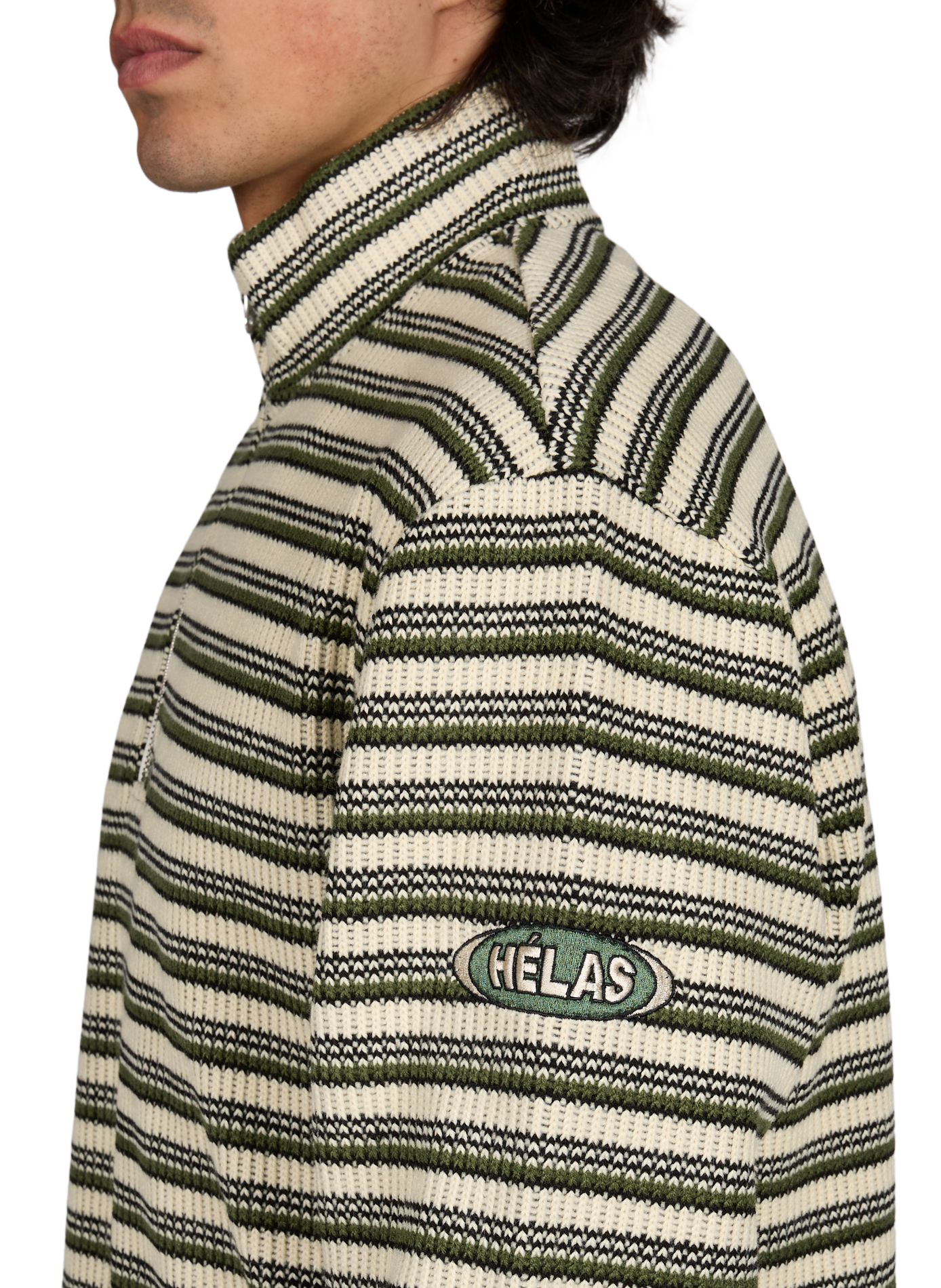 Sweat en maille à rayures HELAS CAPS Beige
