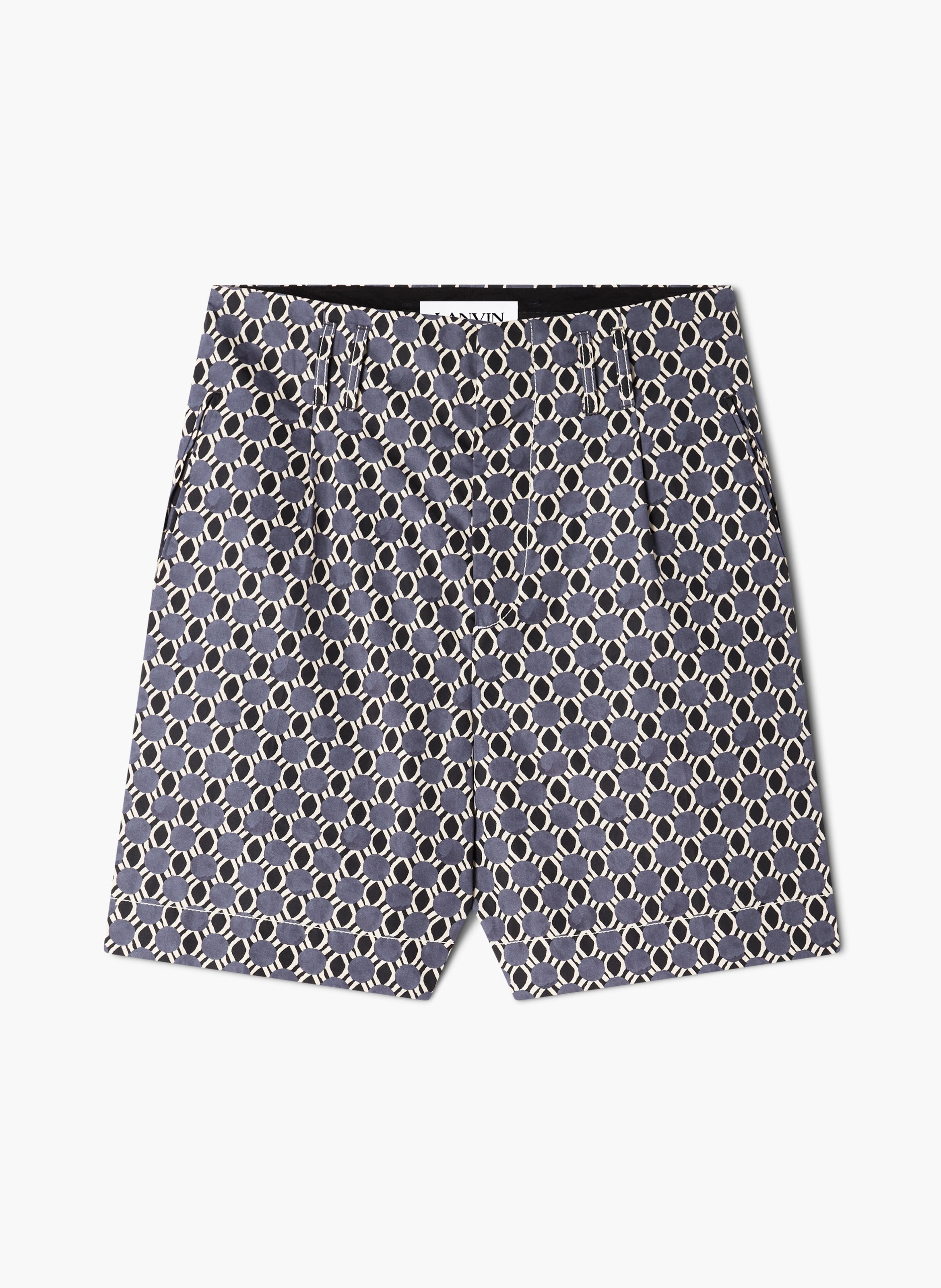 Short en coton imprimé LANVIN Noir