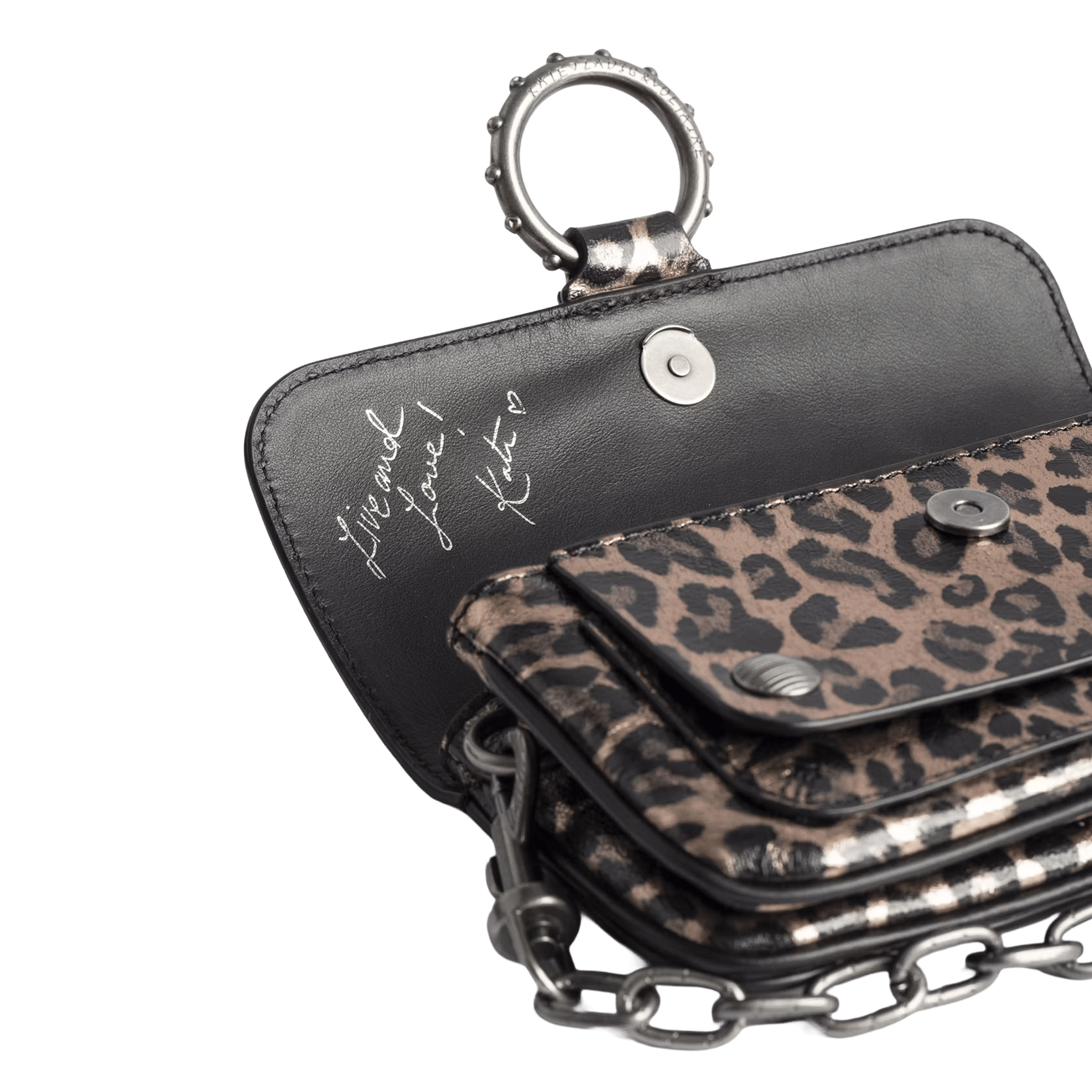 Sac bandoulière en cuir kate wallet ZADIG&VOLTAIRE Argent