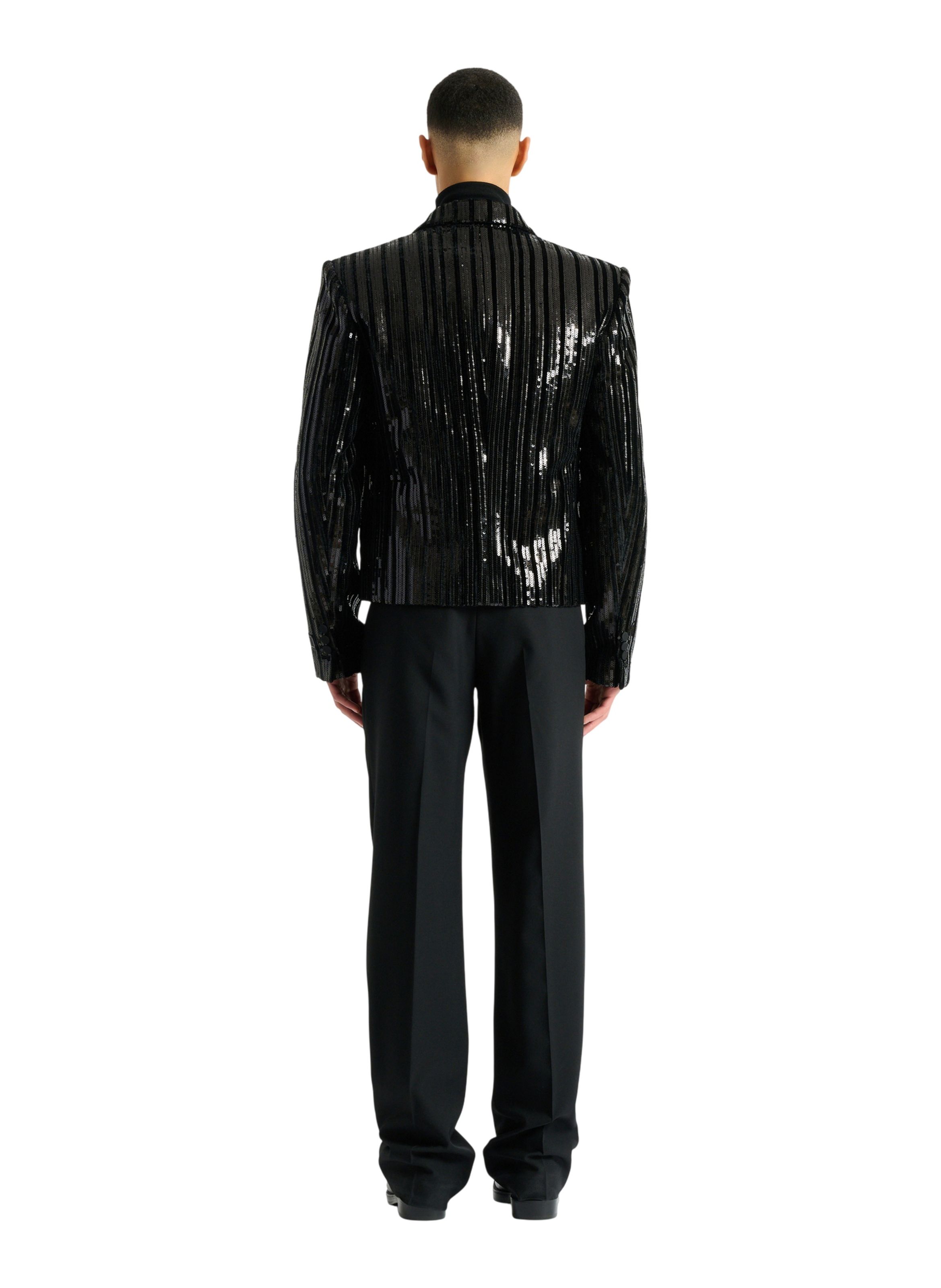 Spencer en velours à sequins BALMAIN Noir