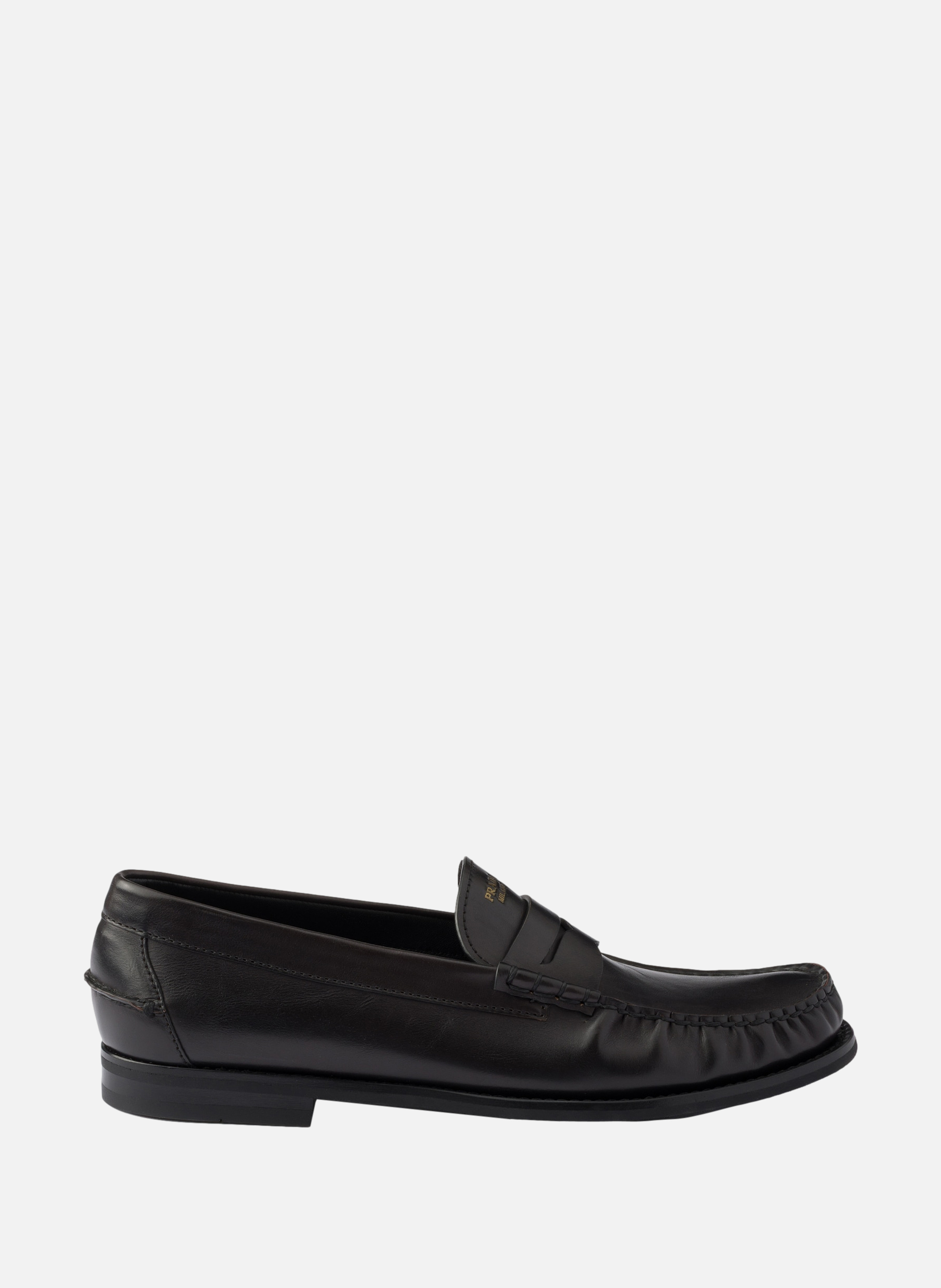 Mocassins en cuir vieilli PRADA Noir