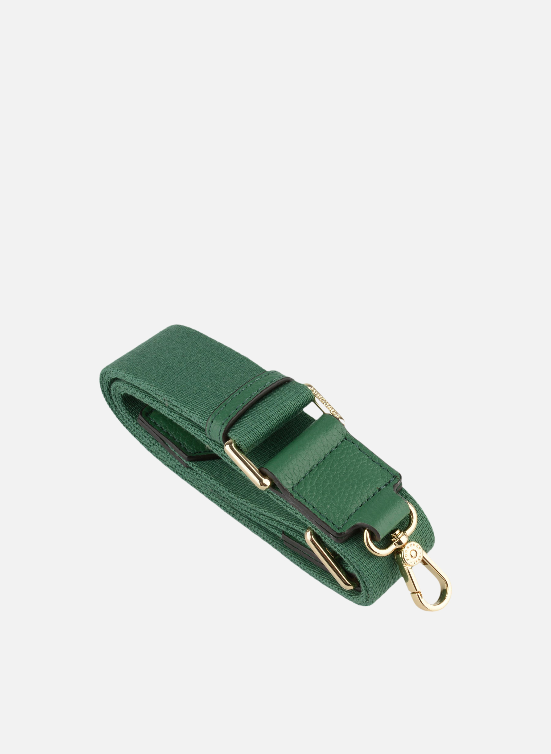 Bandoulière | bandoulière de sac en coton garni cuir  Vert