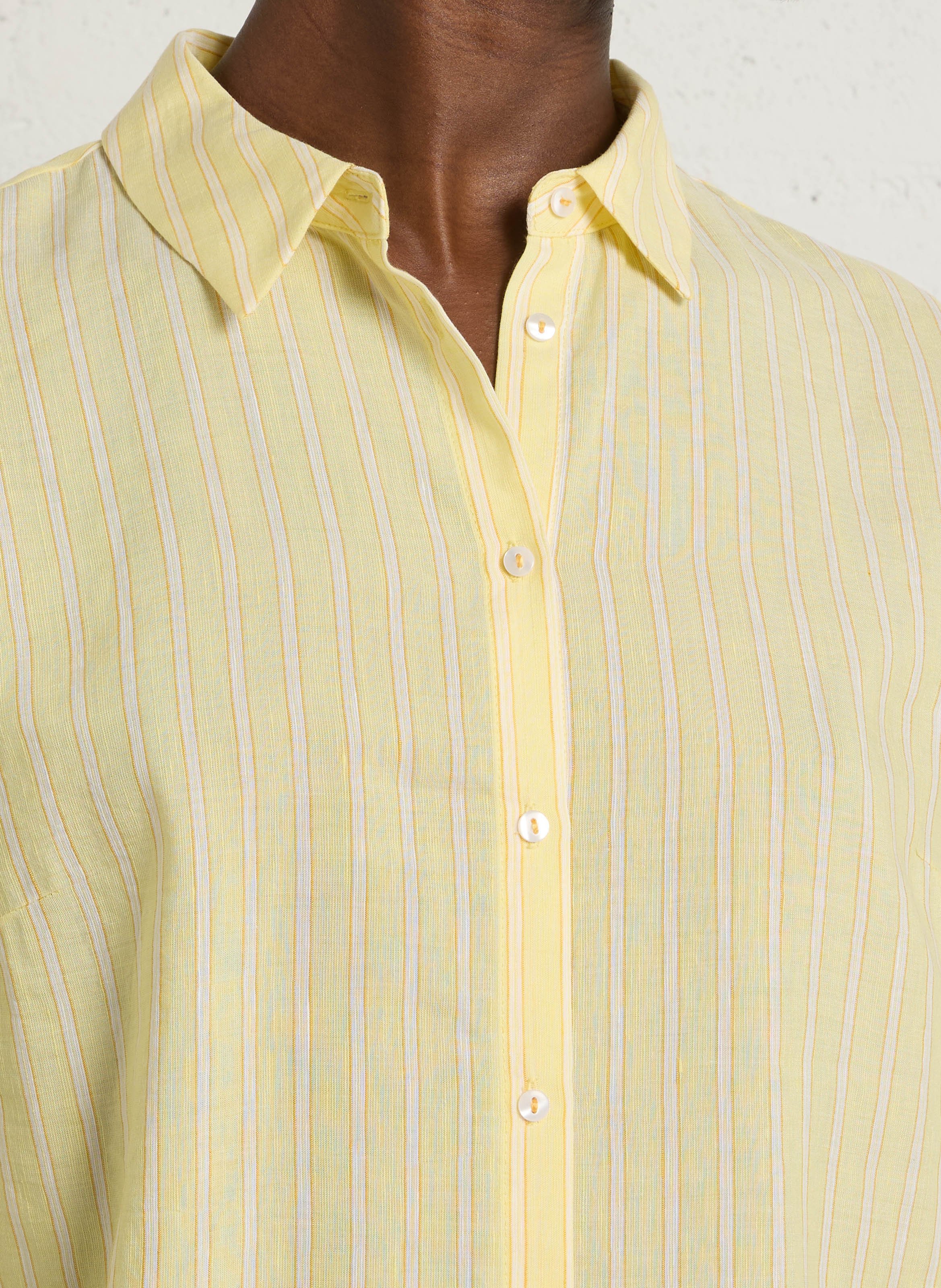 Chemise col classique rayée carla MAISON 123 Jaune