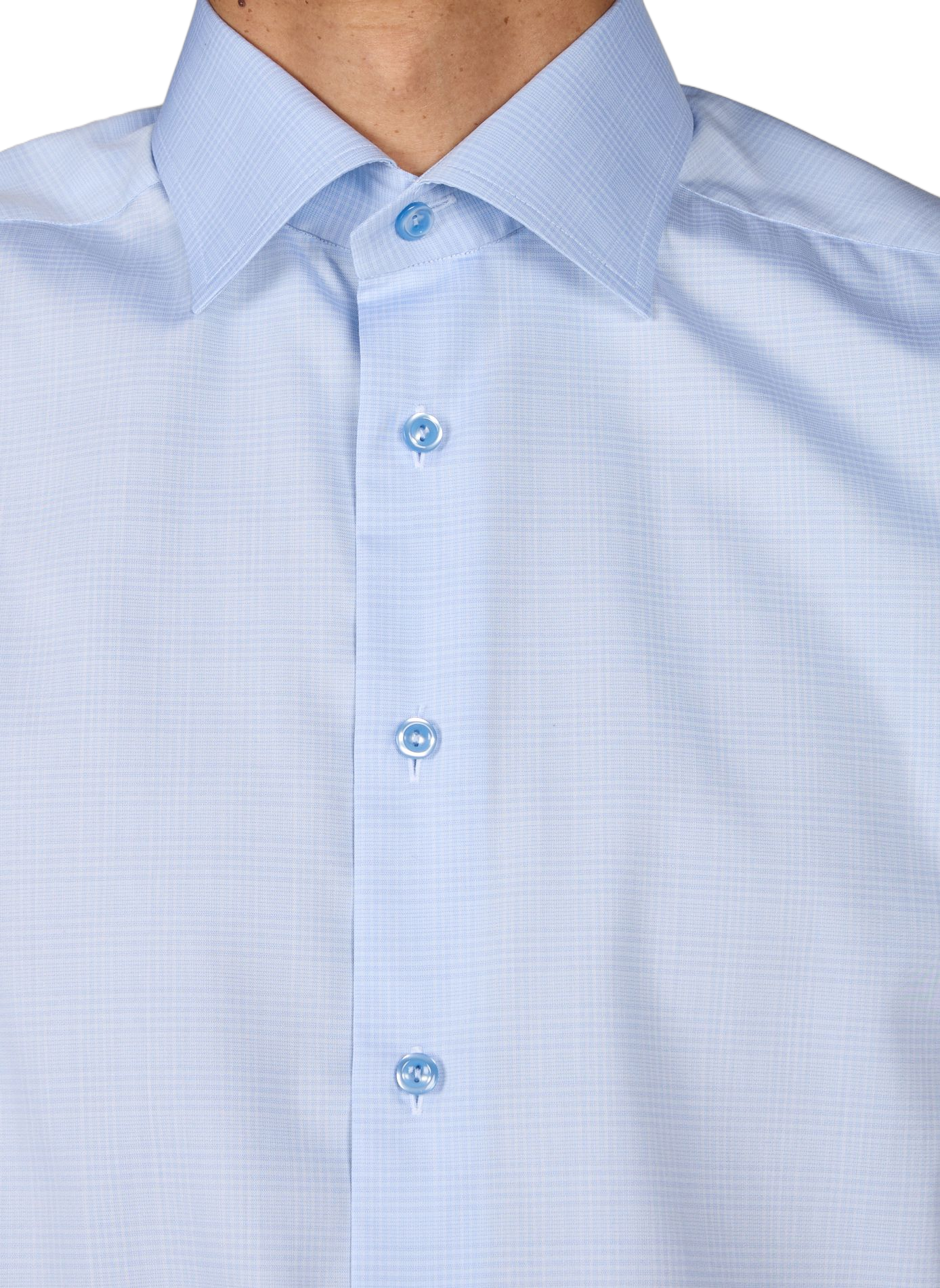 Classic checkered cotton shirt ETON Blue