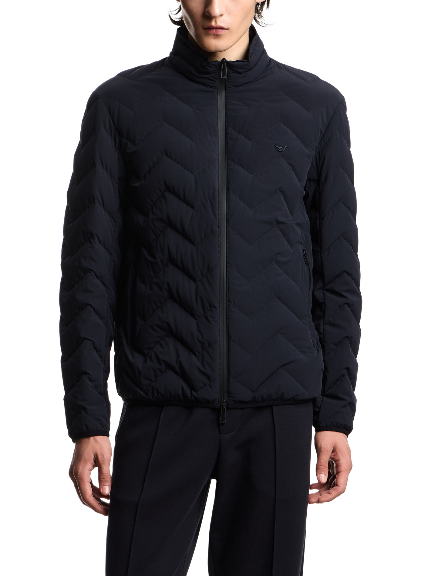 High collar down jacket EMPORIO ARMANI Blue