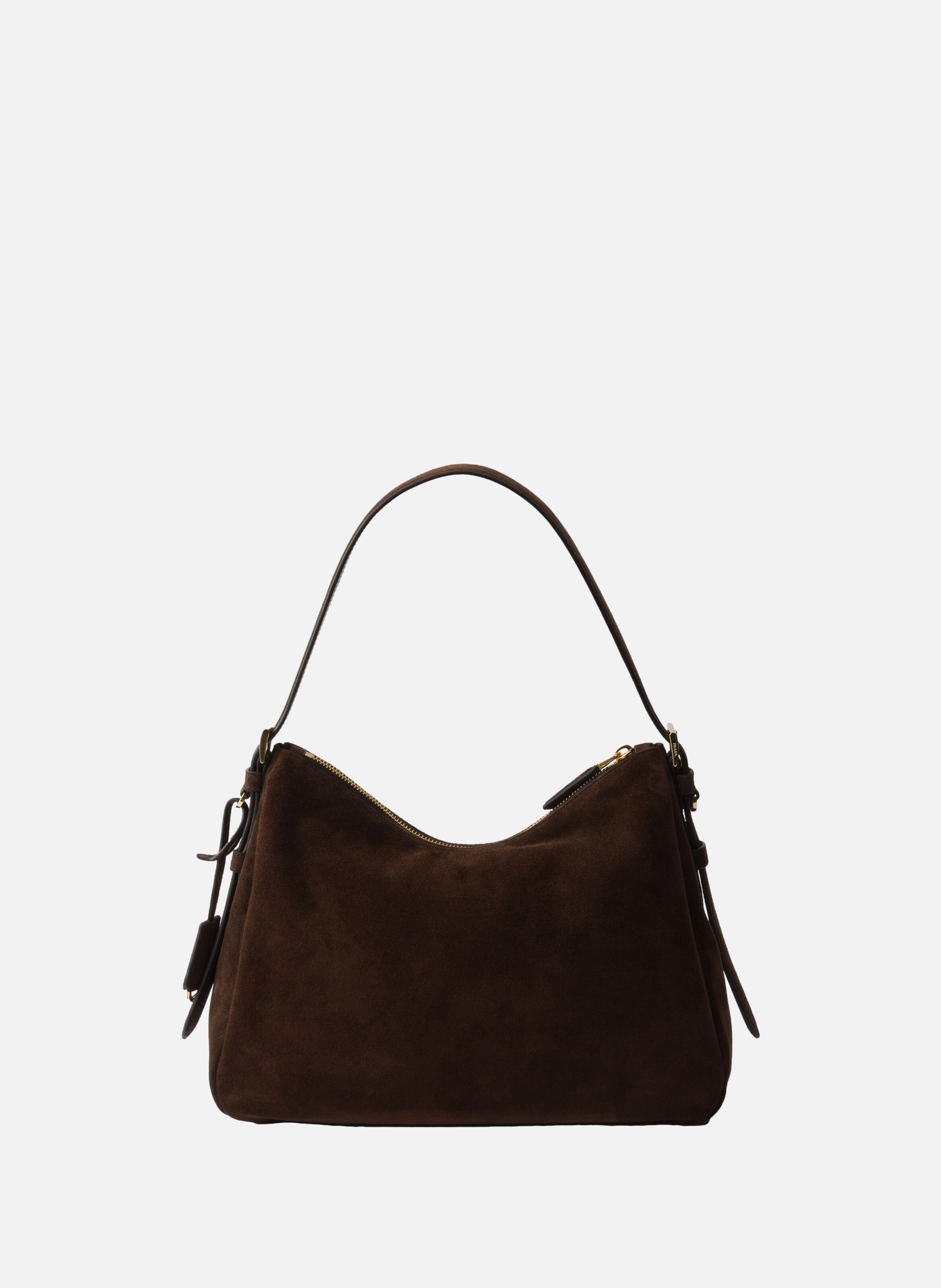 Sac à bandoulière prada aimée en veau velours PRADA Marron