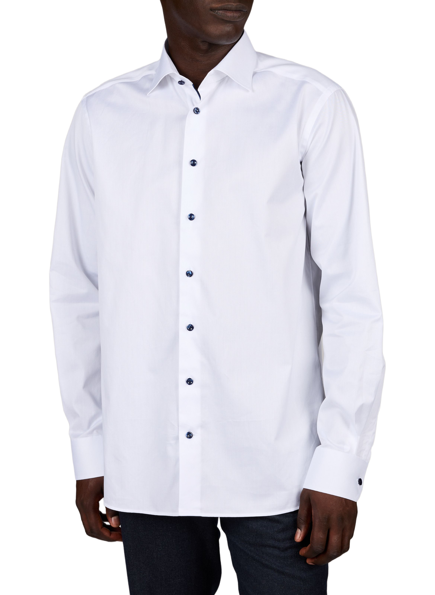 Chemise droite en sergé de coton ETON Blanc