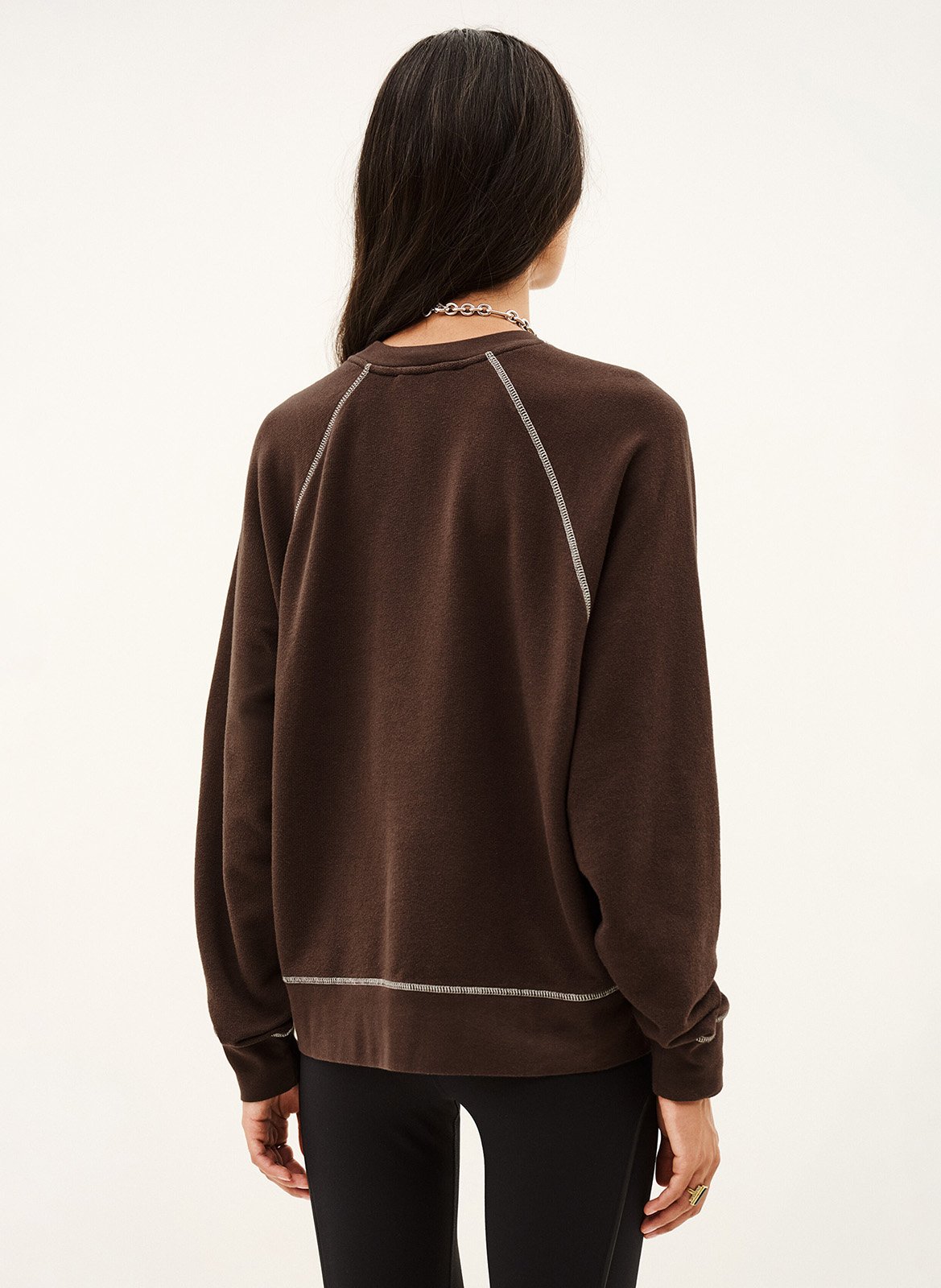 Grote sweater met bedrukt logo in een katoenmix bart BA&SH Bruin