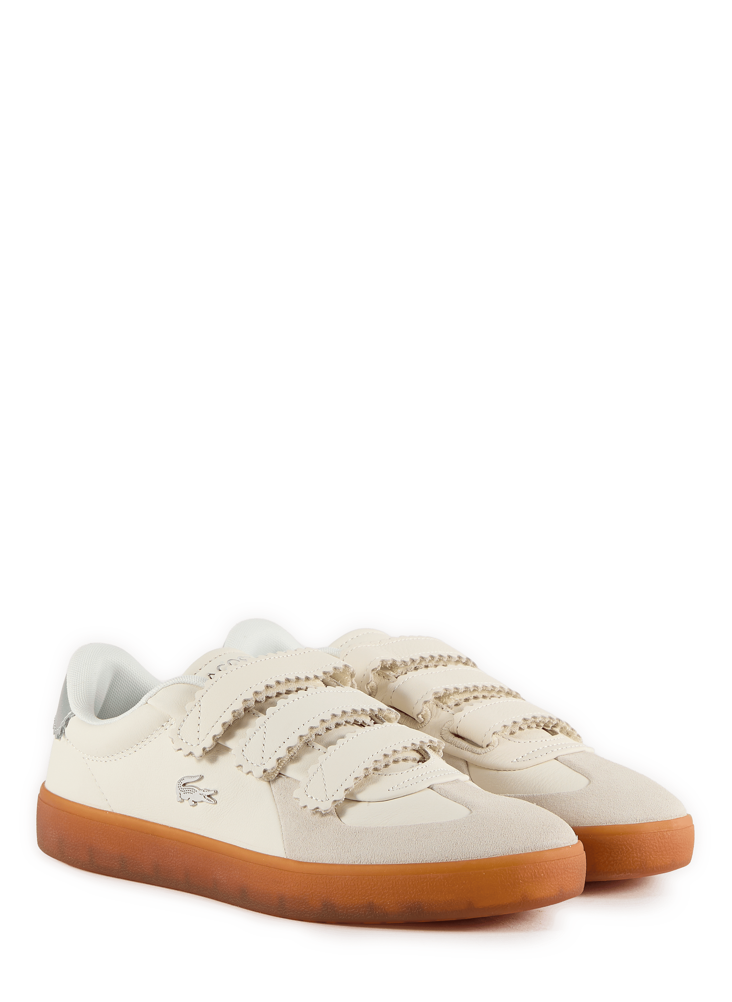 Baskets à scratchs en cuir LACOSTE Blanc