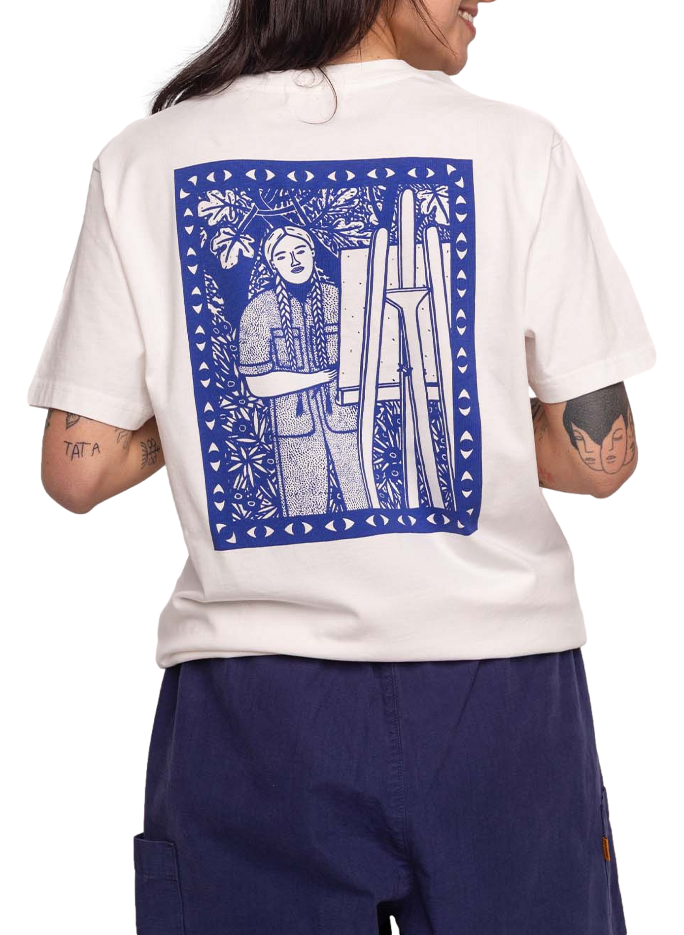 Oversized cotton T-shirt OLOW Beige