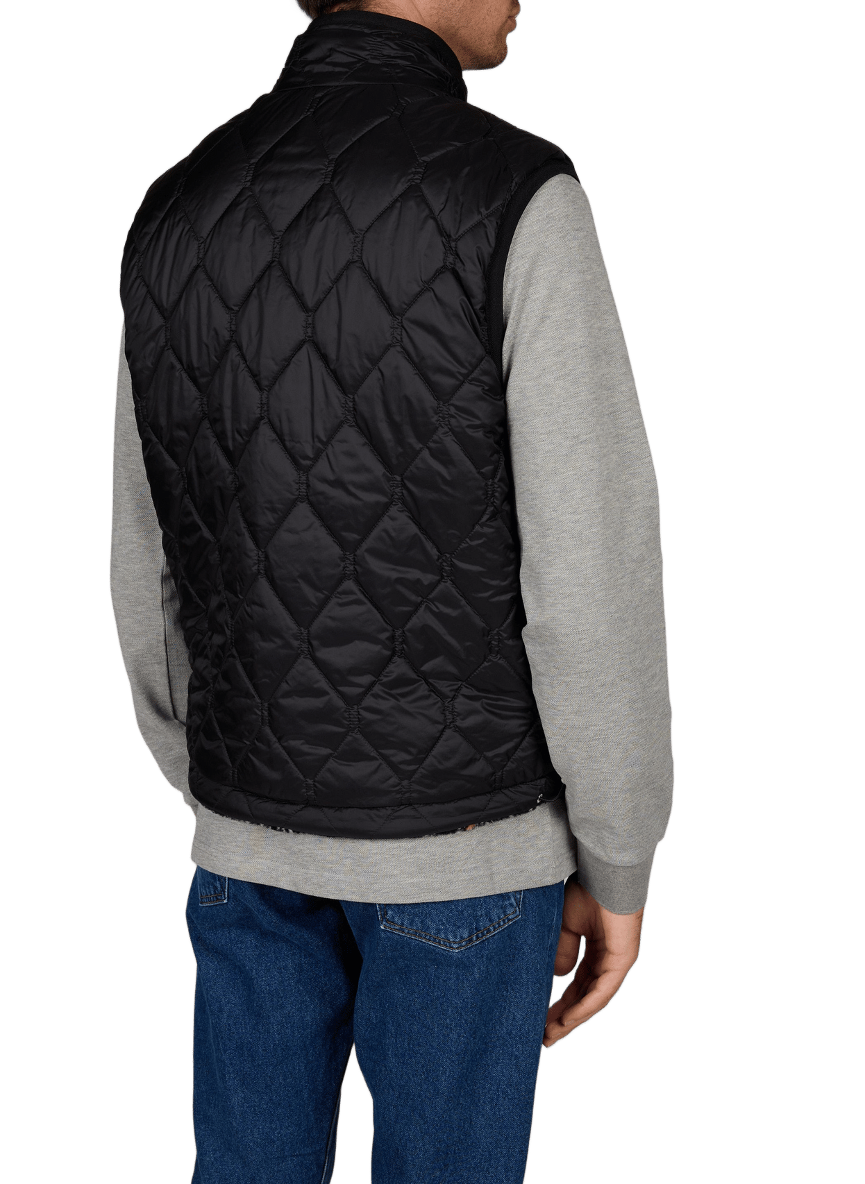 Vest recht opstaande kraag mouwloos gewatteerd MONCLER Grijs
