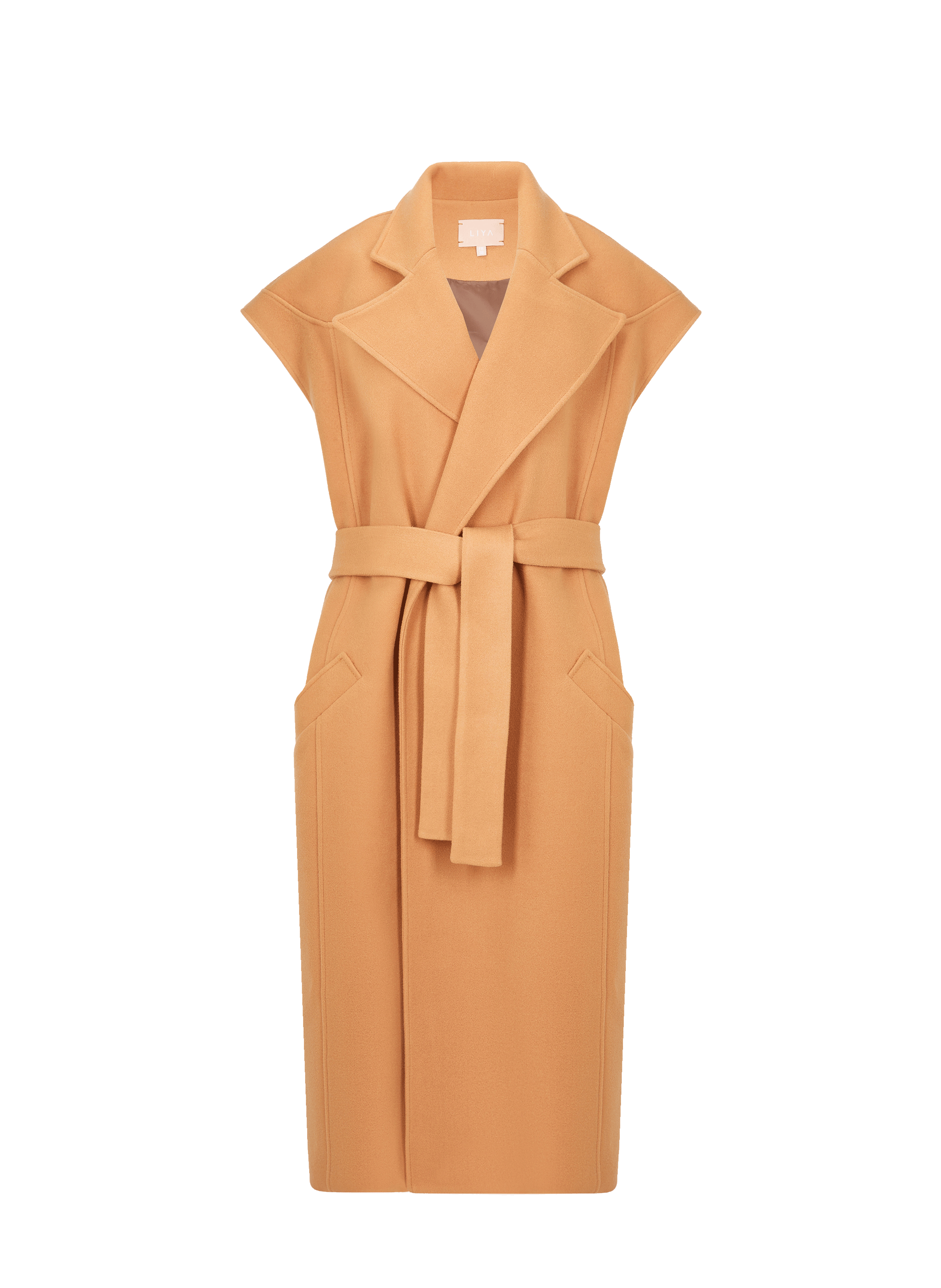 Manteau sans manches en laine mélangée