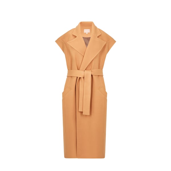 Manteau sans manches en laine mélangée