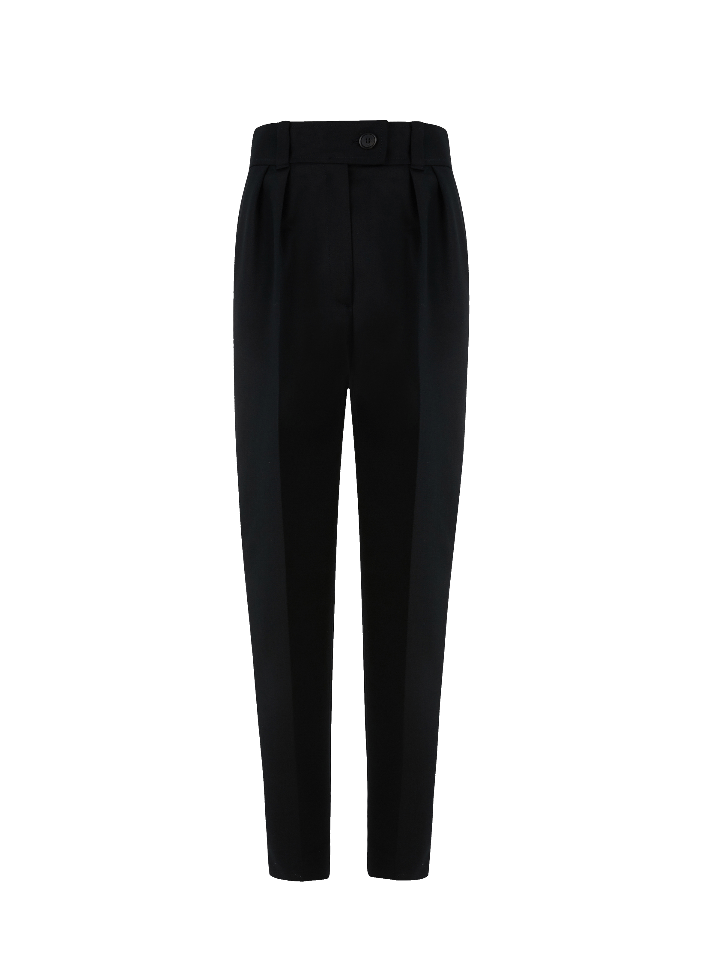 Pantalon carotte en laine vierge