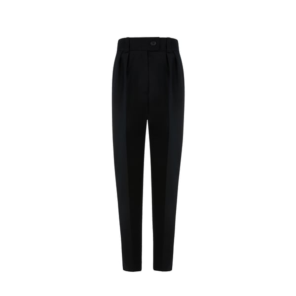 Pantalon carotte en laine vierge