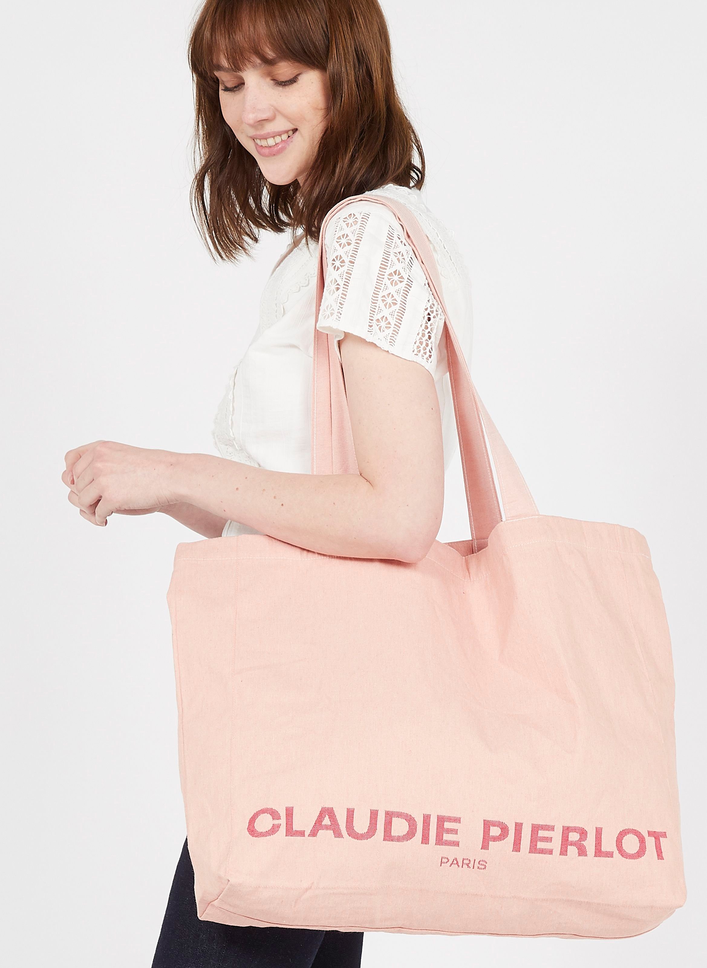 Sac cabas en coton recyclé CLAUDIE PIERLOT Rose