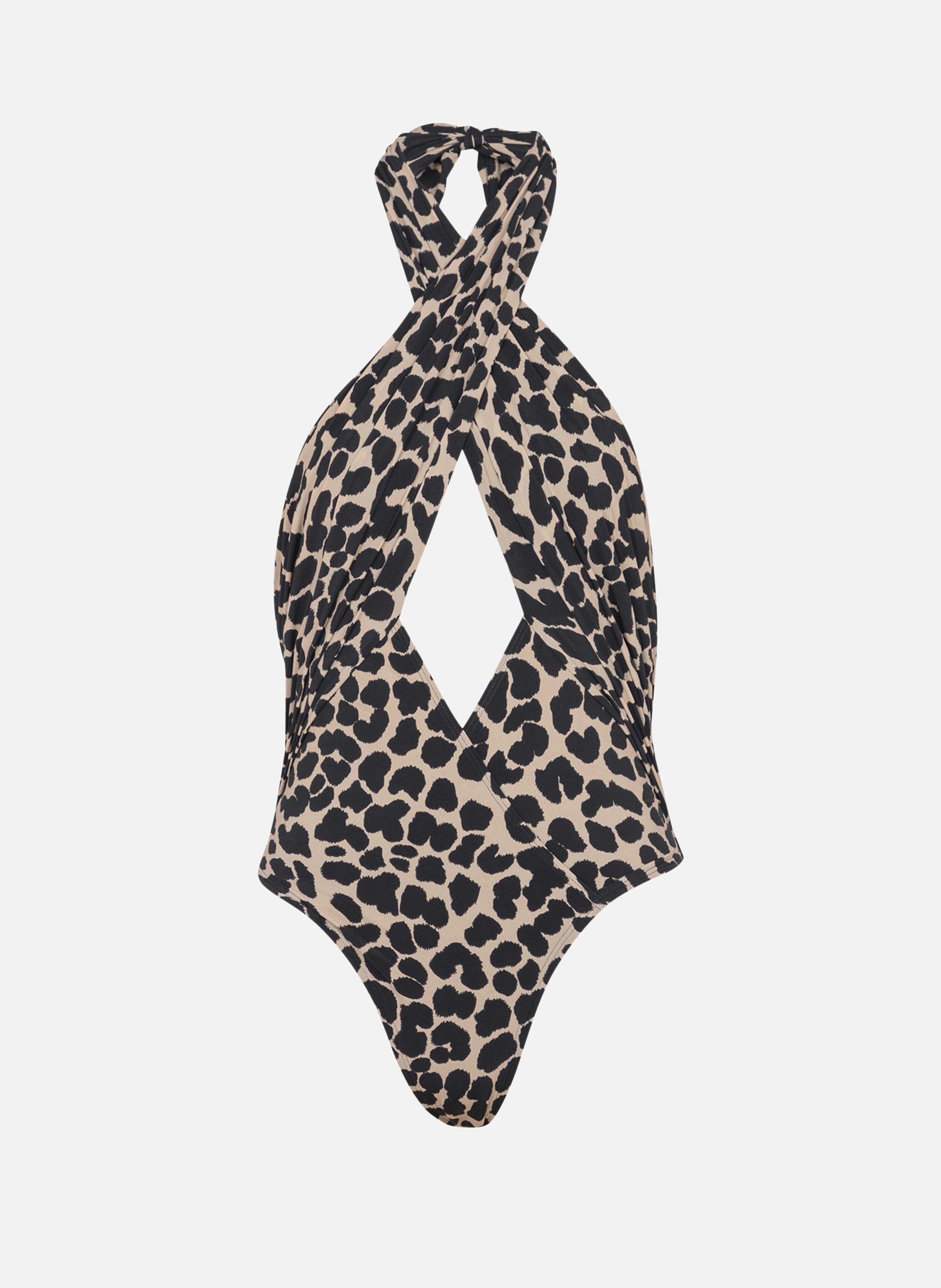 Maillot de bain une pièce imprimé motif léopard BALMAIN Multicolore