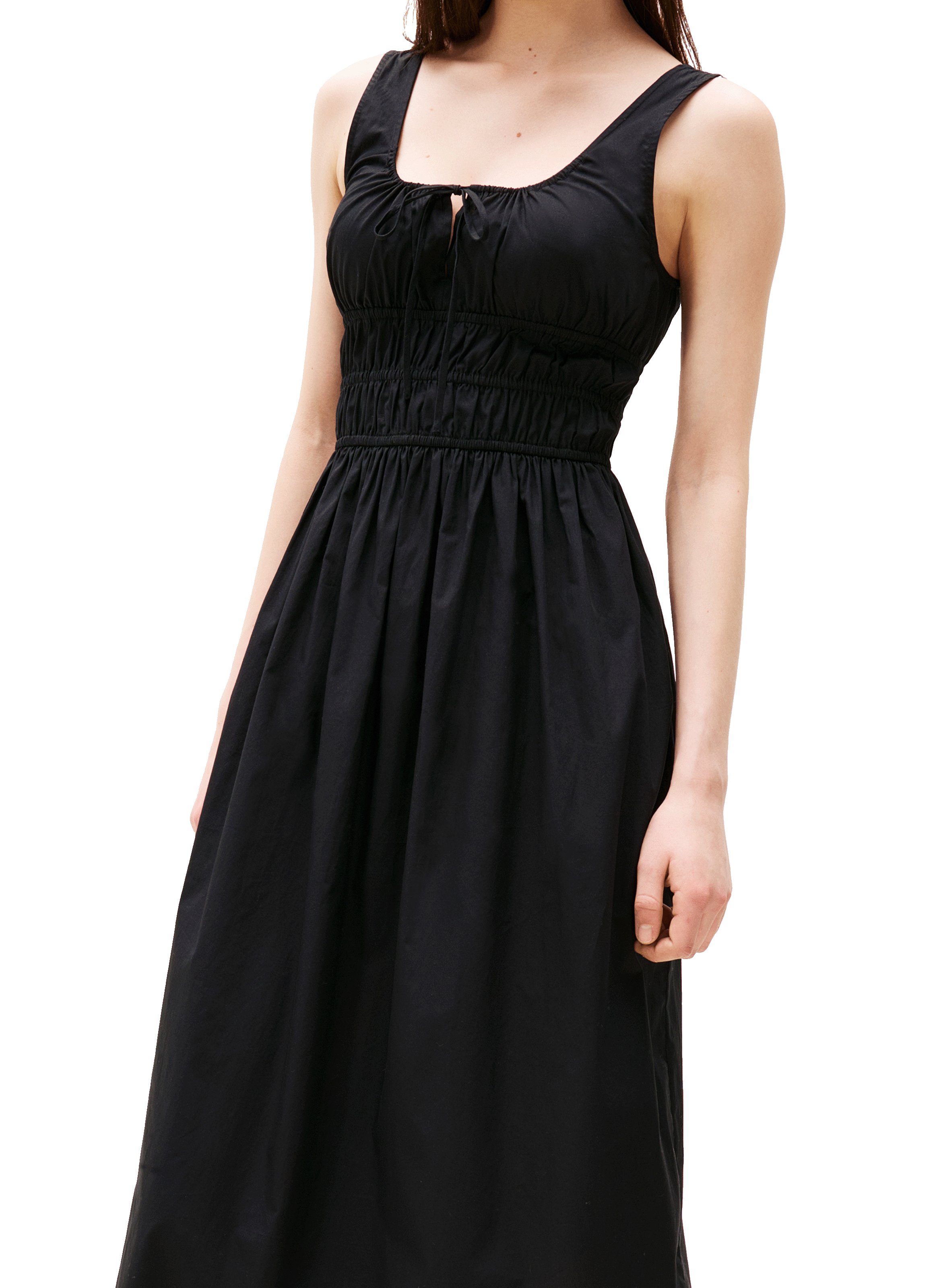 Midi poplin dress TOMMY HILFIGER Black
