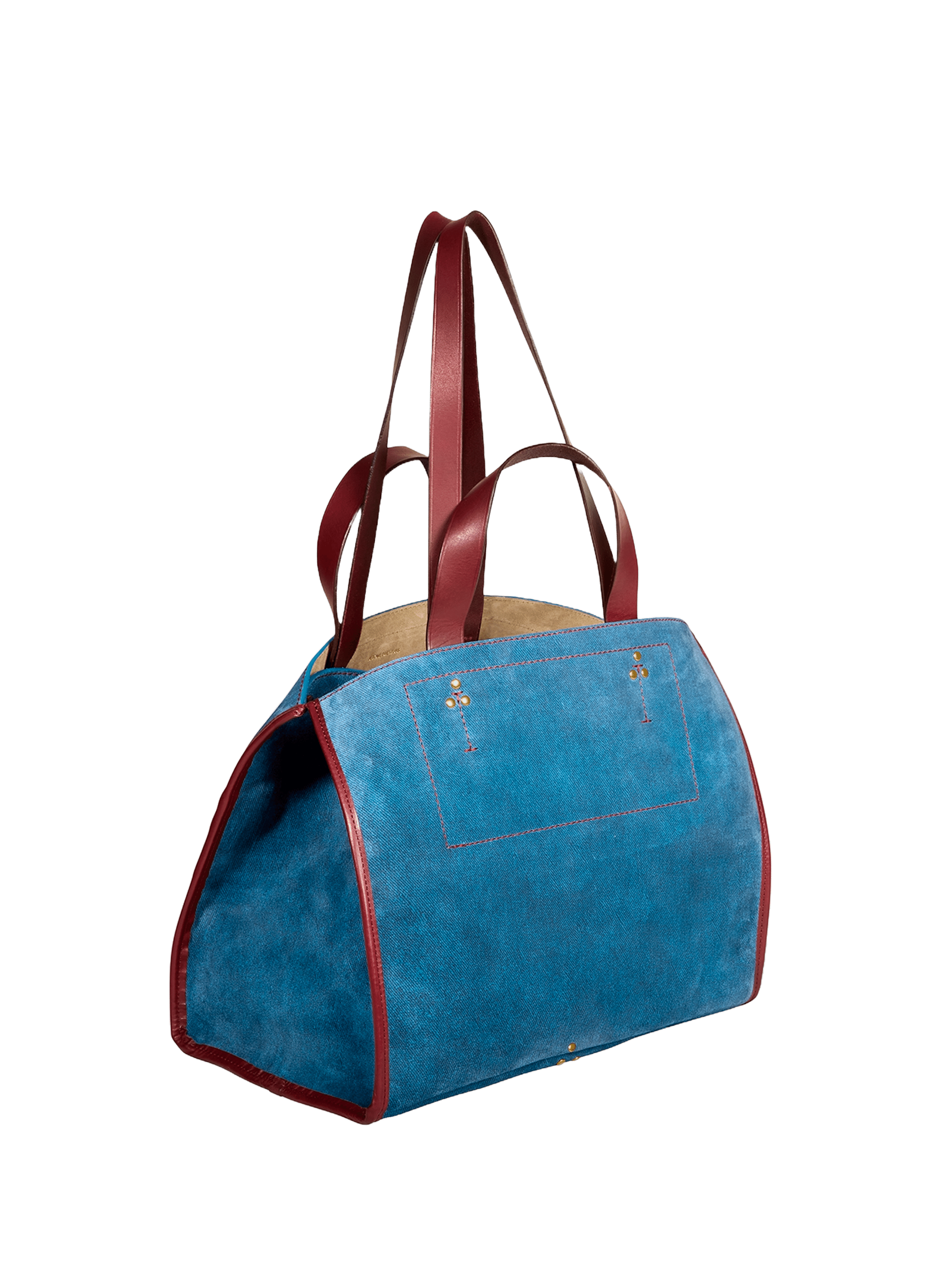 Sac cabas Léon M en croûte de cuir JÉRÔME DREYFUSS Bleu