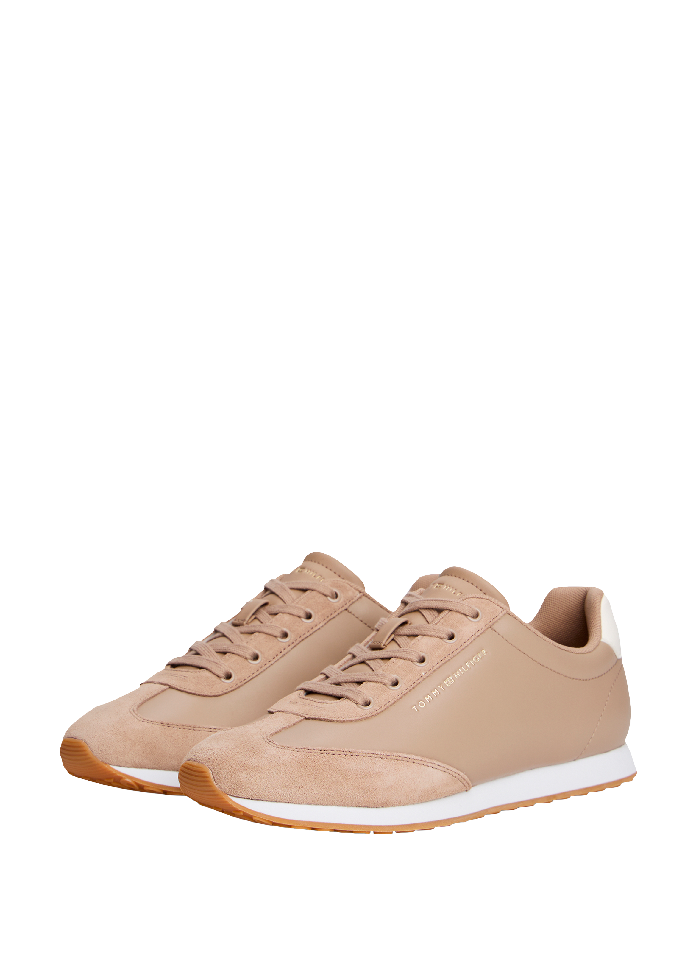 Baskets en cuir à logo TOMMY HILFIGER Beige