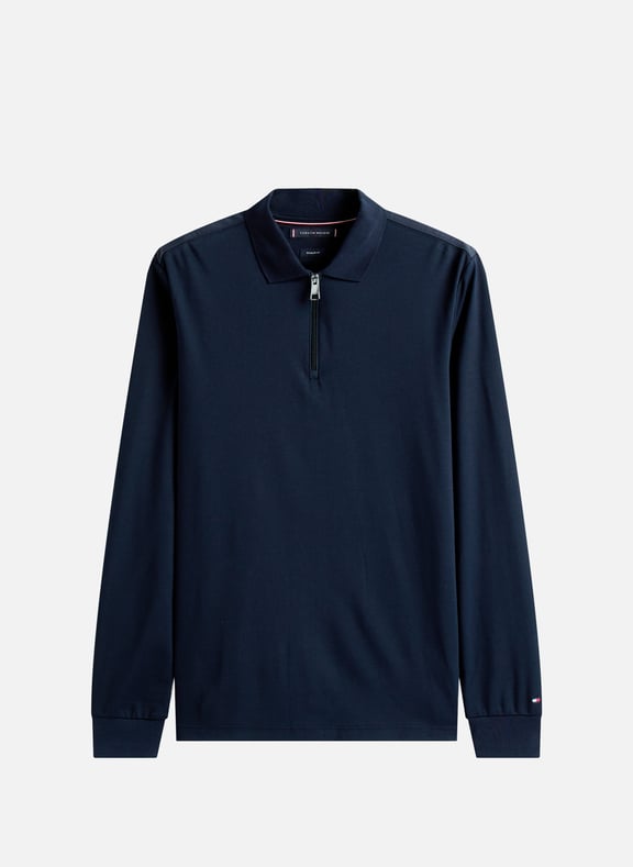 Straight-cut cotton polo shirt Blue by TOMMY HILFIGER TOMMY HILFIGER Straight-cut cotton polo shirt Blue