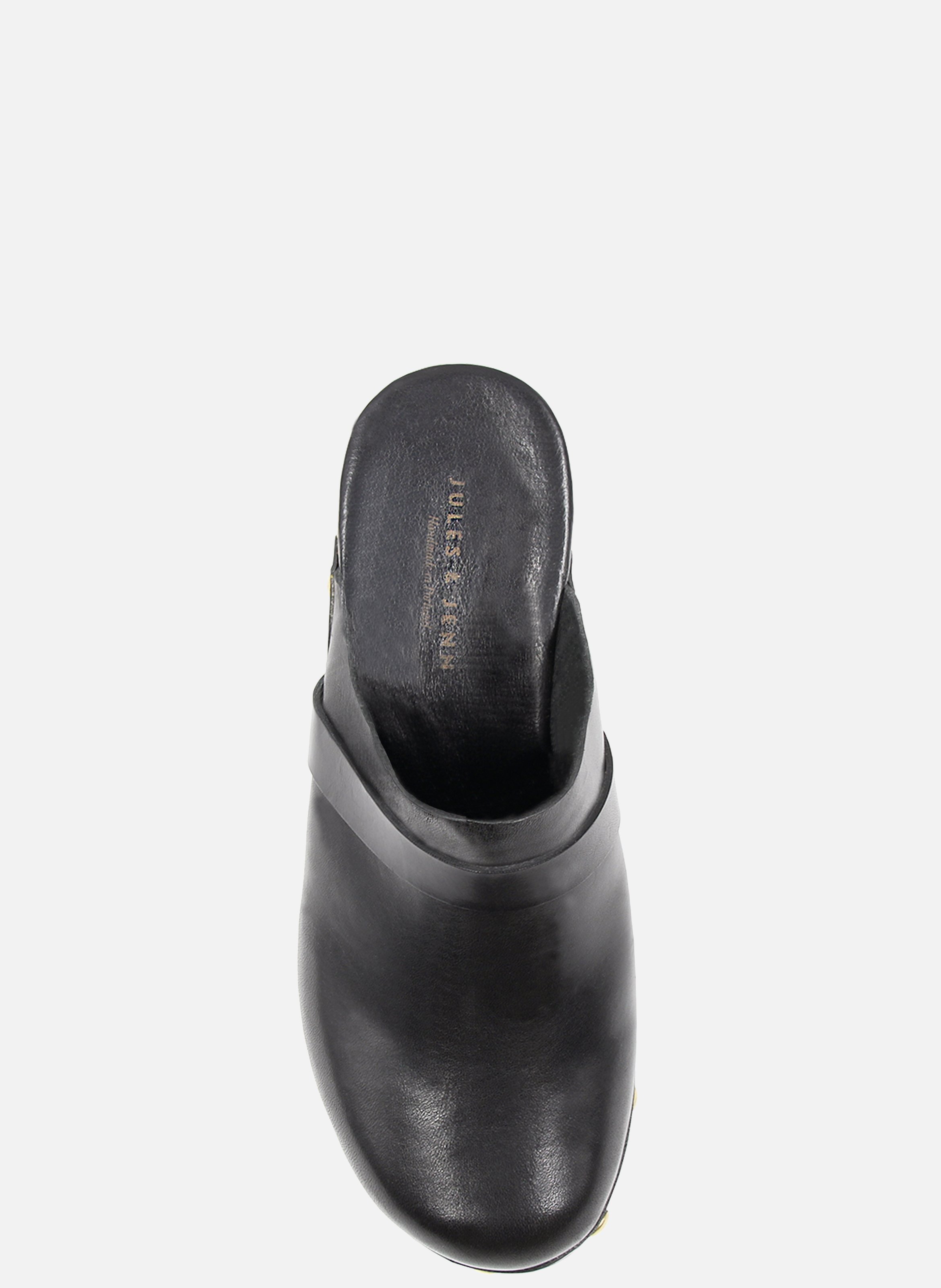 Sabots bois clous cuir tannage végétal JULES & JENN Noir