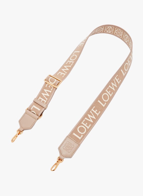 Bandoulière Anagram en jacquard et cuir de veau | Beige by LOEWE Bandoulière Anagram en jacquard et cuir de veau Beige