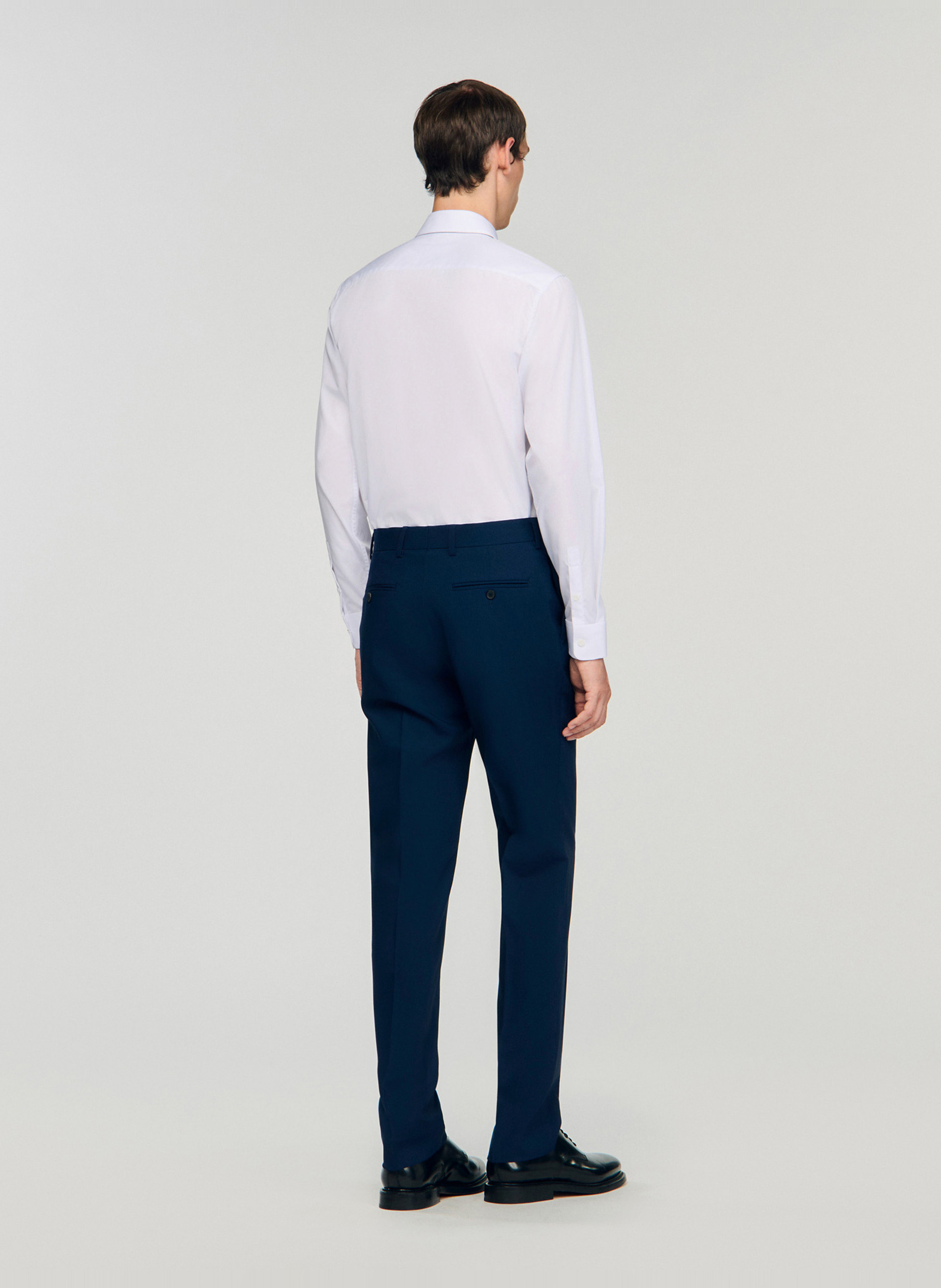 Pantalon de costume en laine SANDRO Bleu