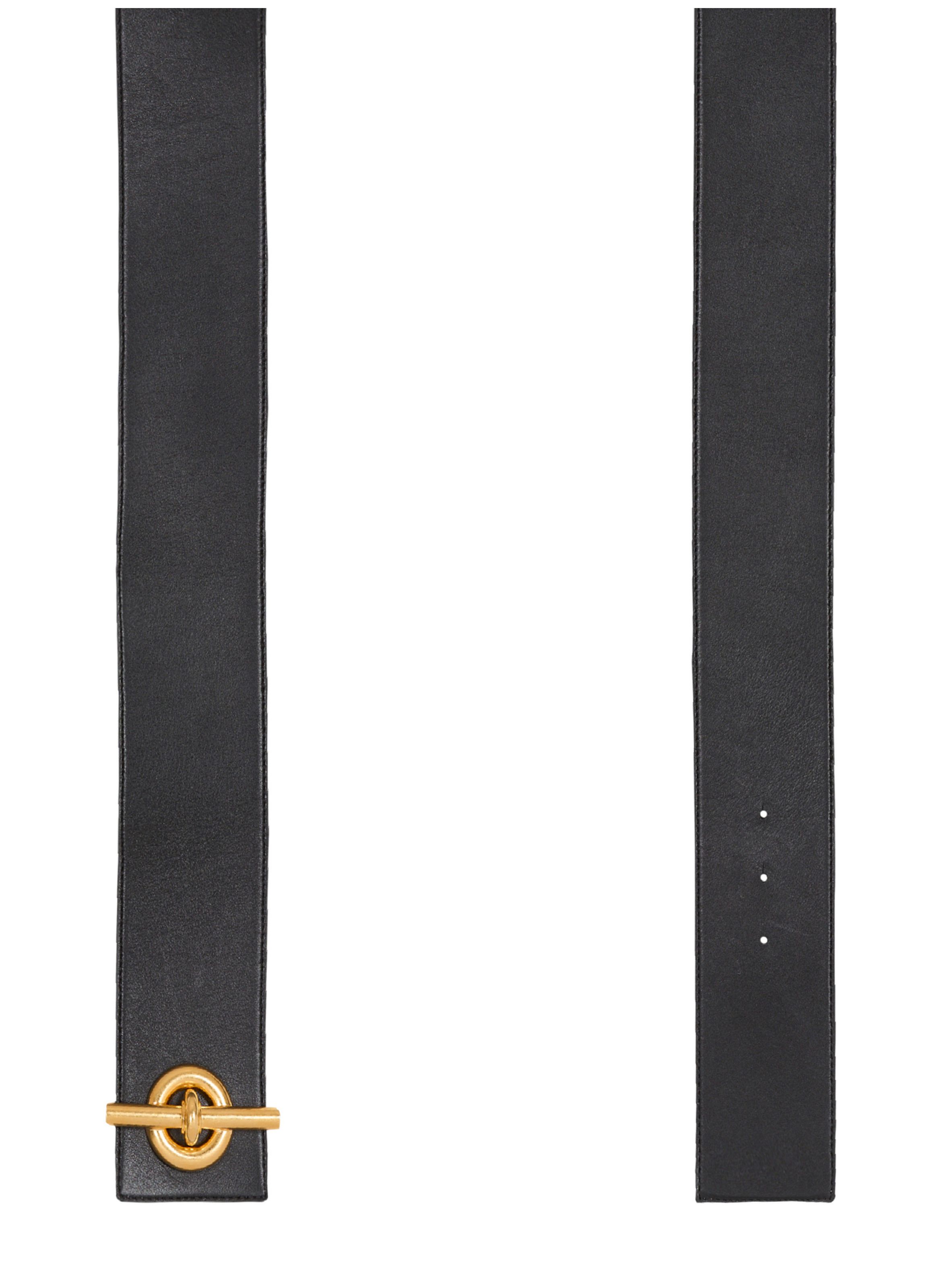 Ceinture t-bar en cuir de veau BALMAIN Noir